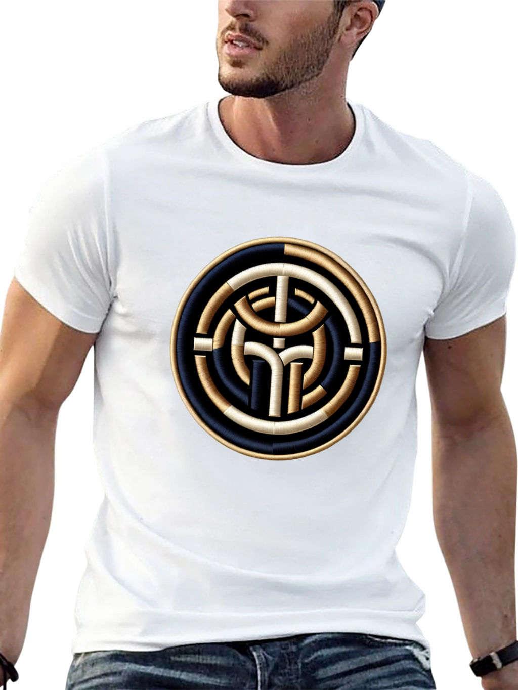 Circular Celtic Knot Design T-Shirt - Black