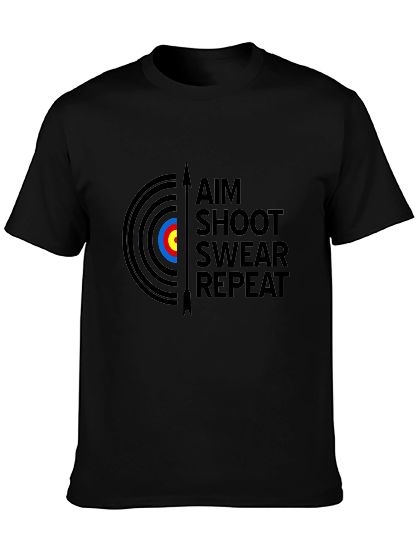 Archery Target T-Shirt - Aim Shoot Swear Repeat Tee