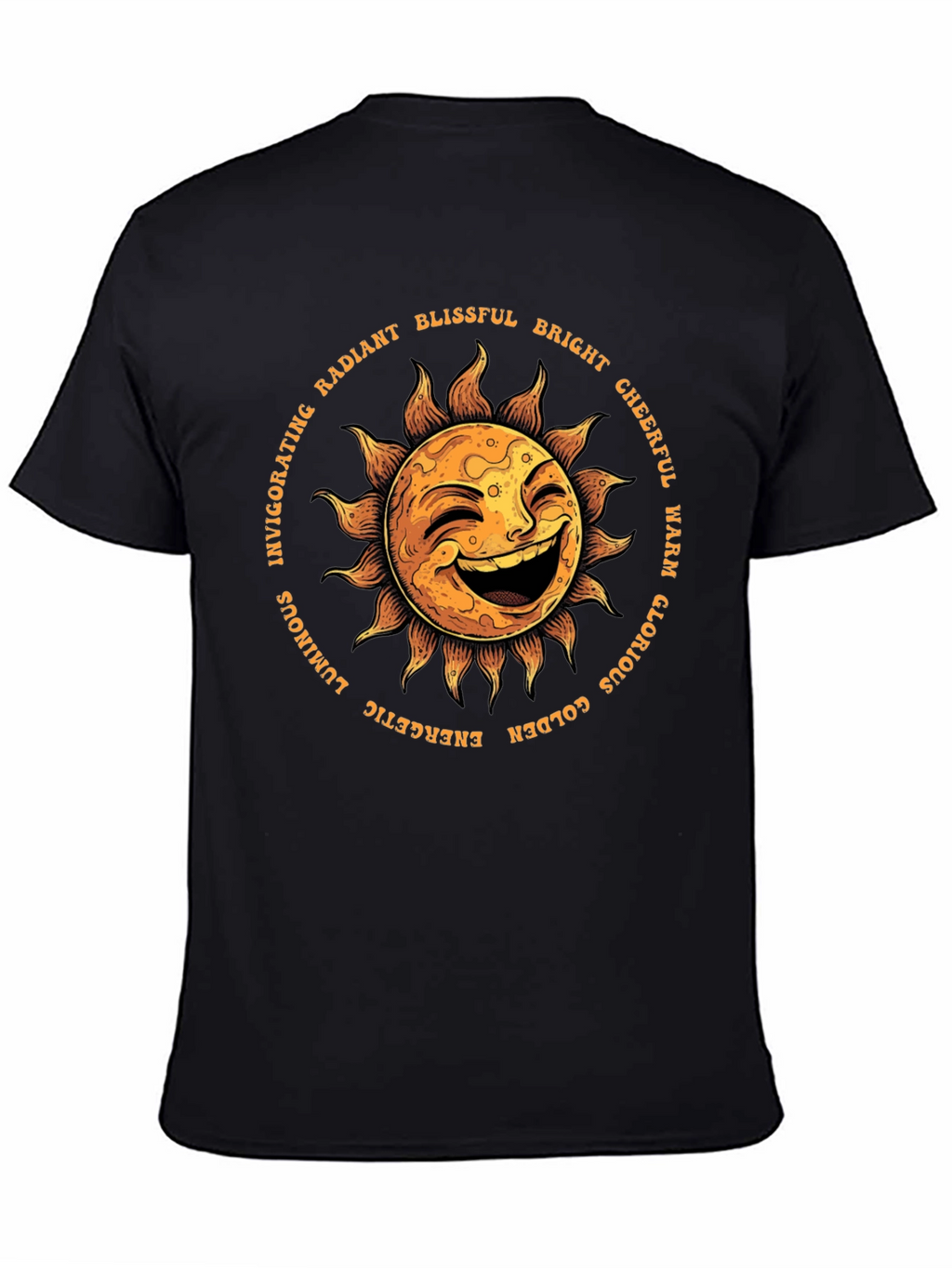 Smiling Sun Graphic T-Shirt - Black