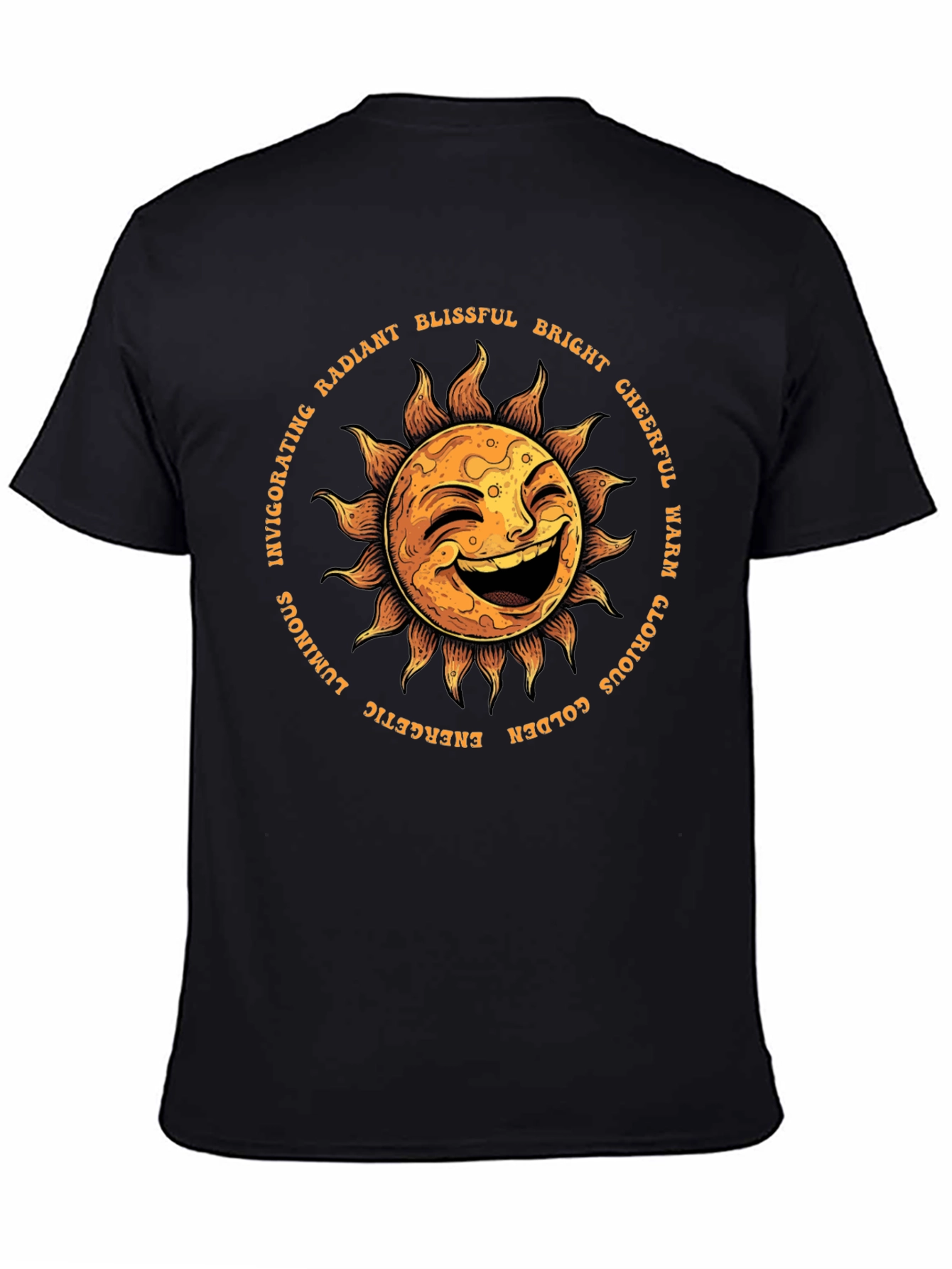 Smiling Sun Graphic T-Shirt - Black