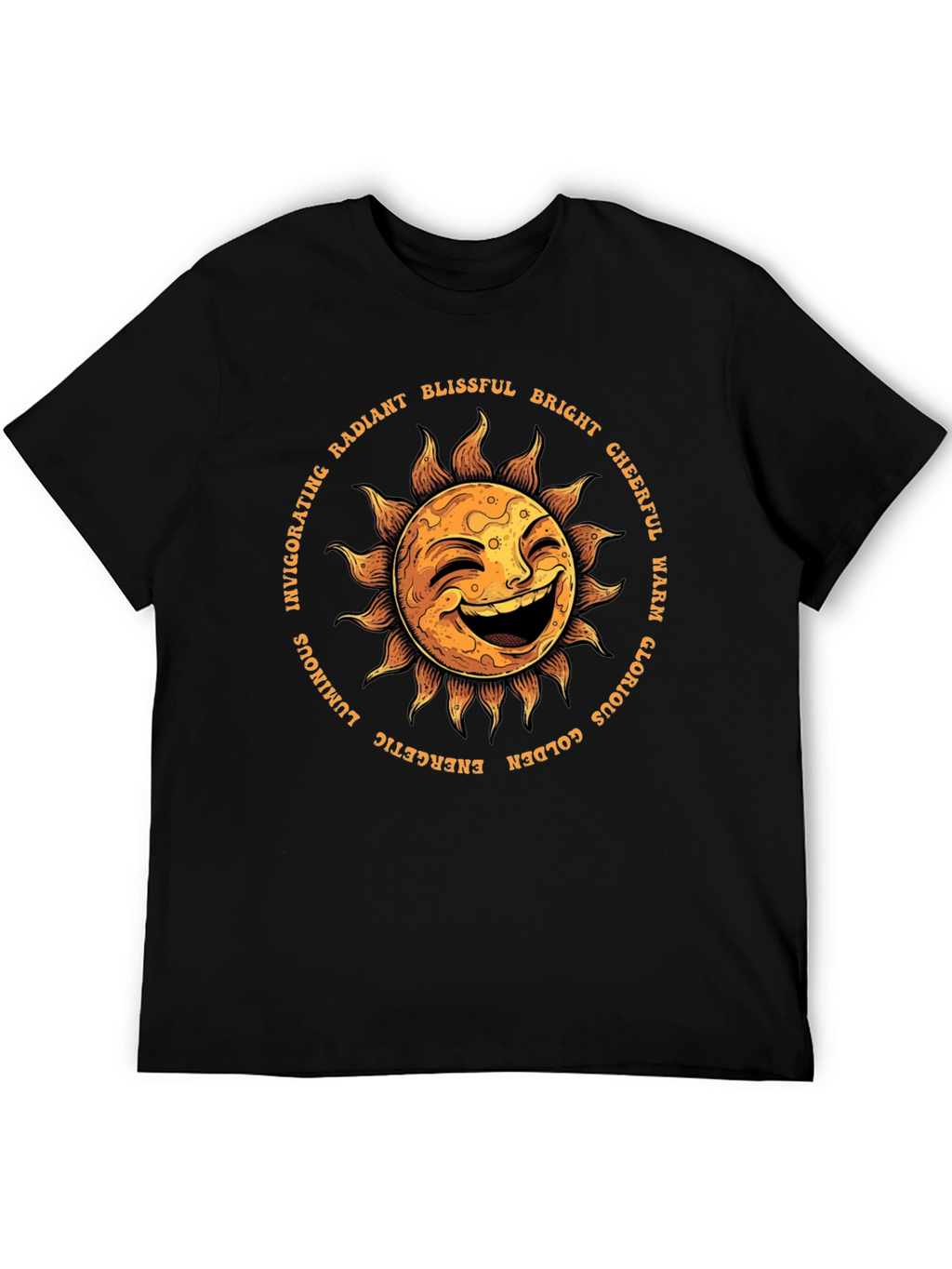 Smiling Sun Graphic T-Shirt - Black