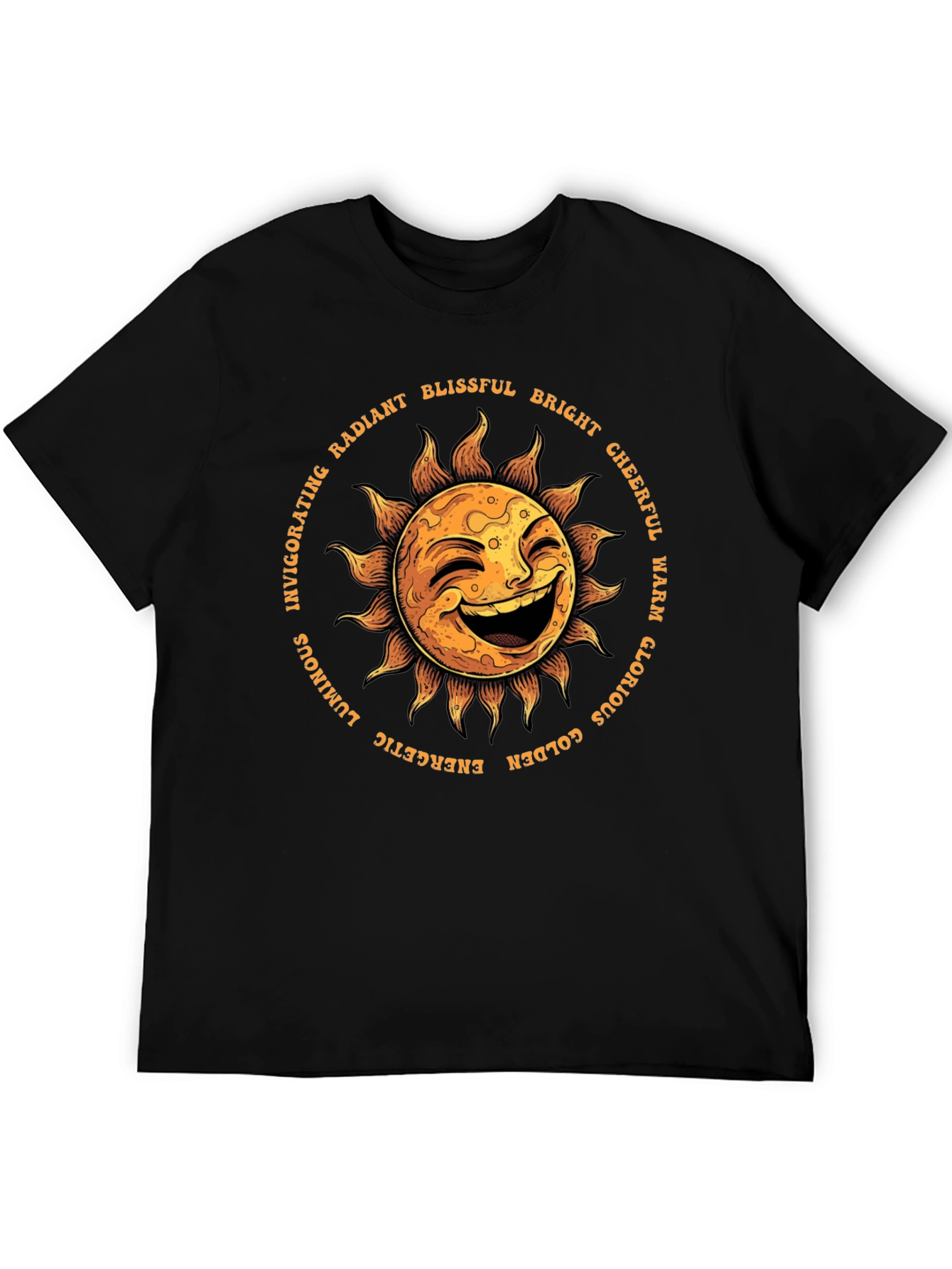 Smiling Sun Graphic T-Shirt - Black