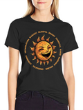 Smiling Sun Graphic T-Shirt - Black