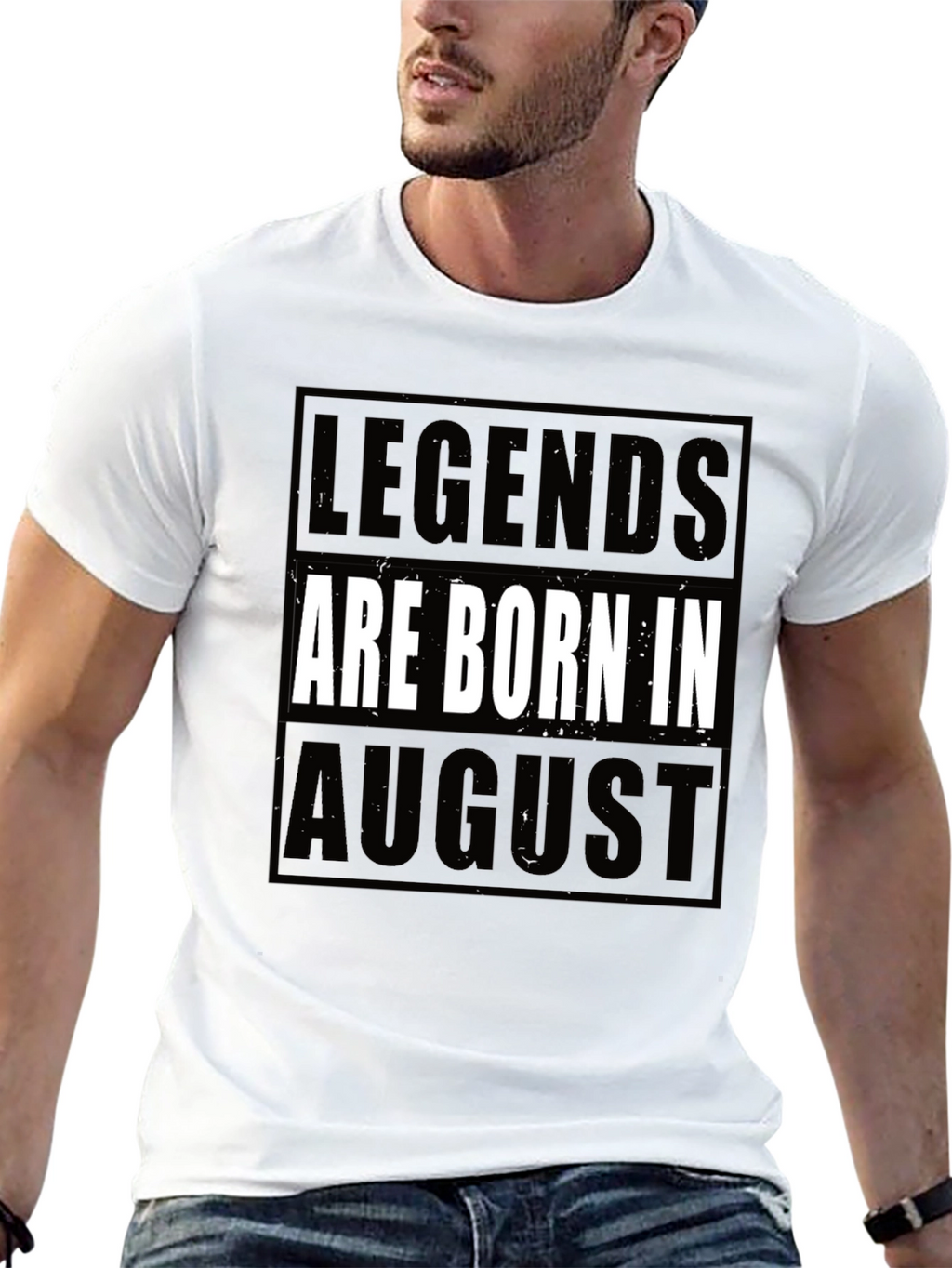 Legends Are Born in August Black T-Shirt