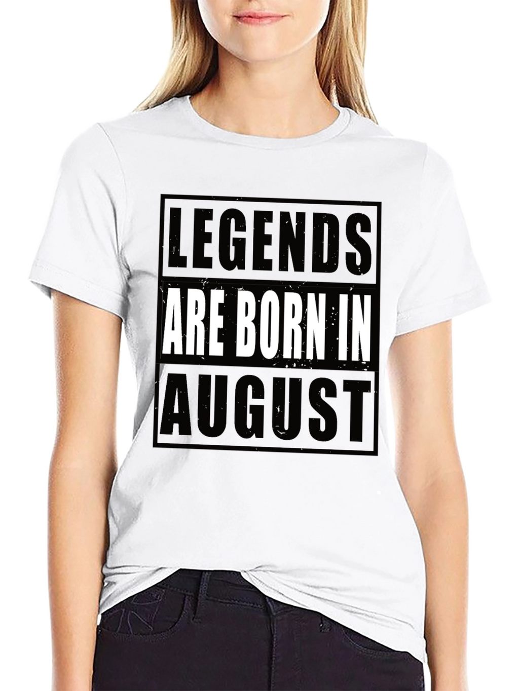 Legends Are Born in August Black T-Shirt