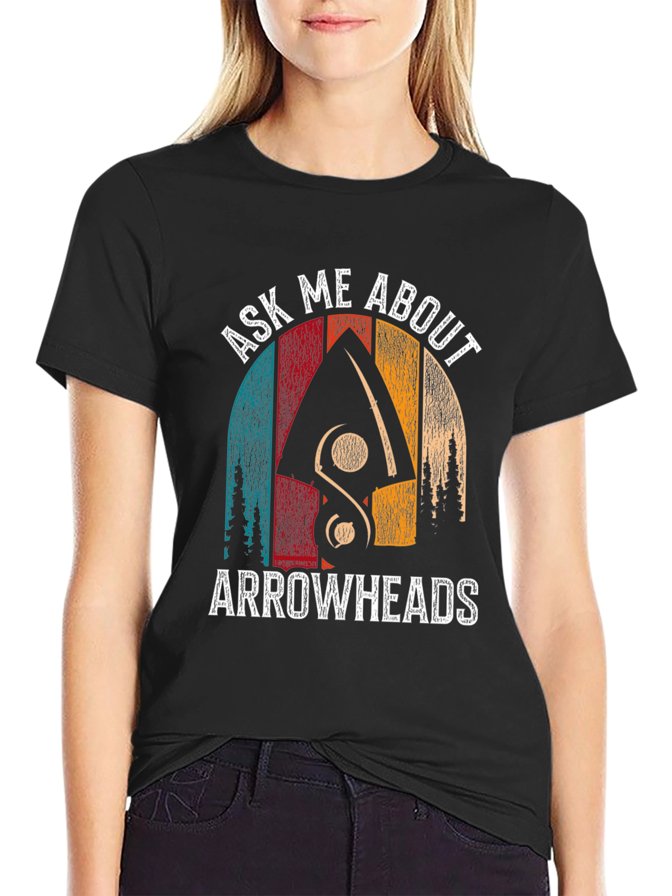 Ask Me About Arrowheads Black T-Shirt