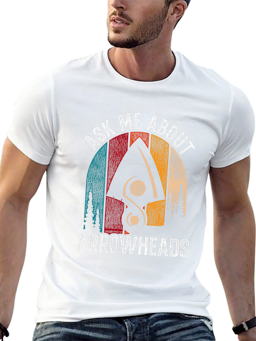 Ask Me About Arrowheads Black T-Shirt