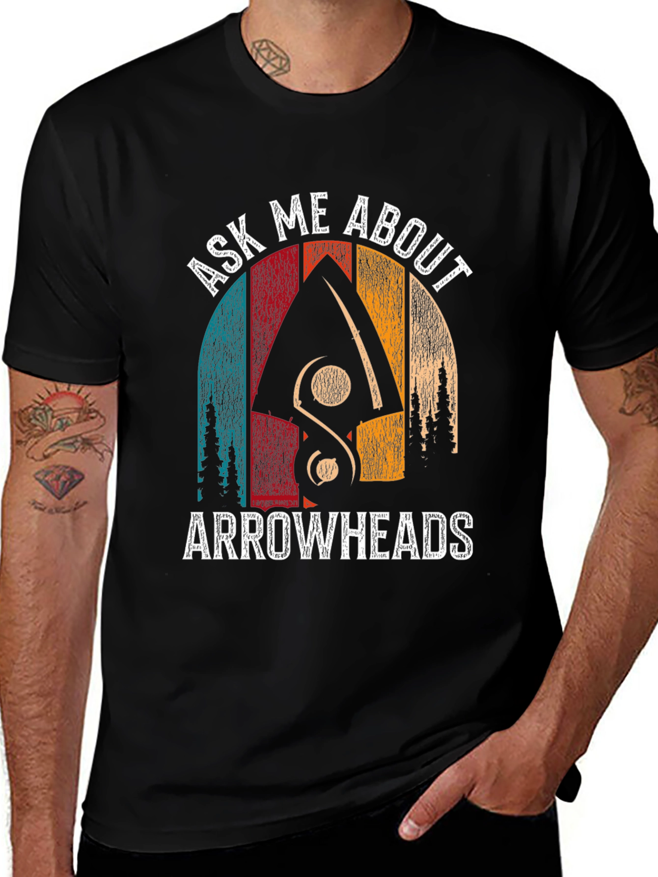 Ask Me About Arrowheads Black T-Shirt