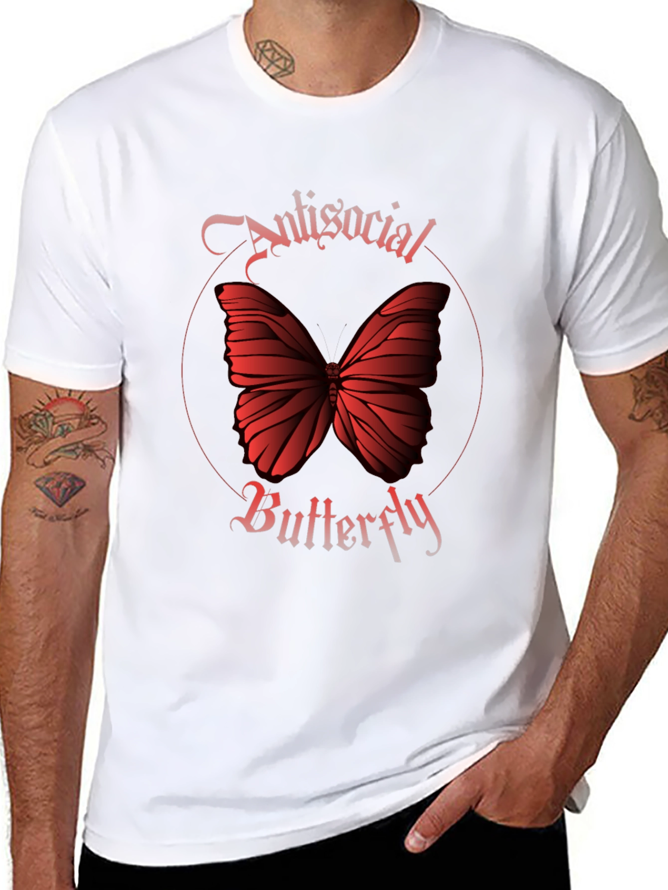 Antisocial Butterfly Graphic Tee - Black