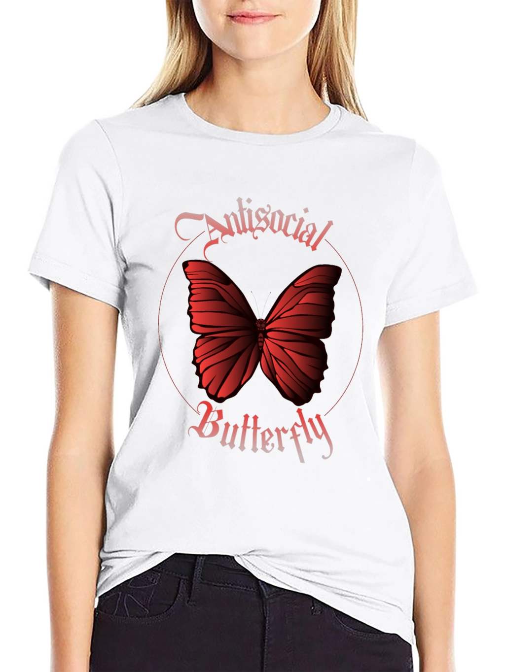 Antisocial Butterfly Graphic Tee - Black