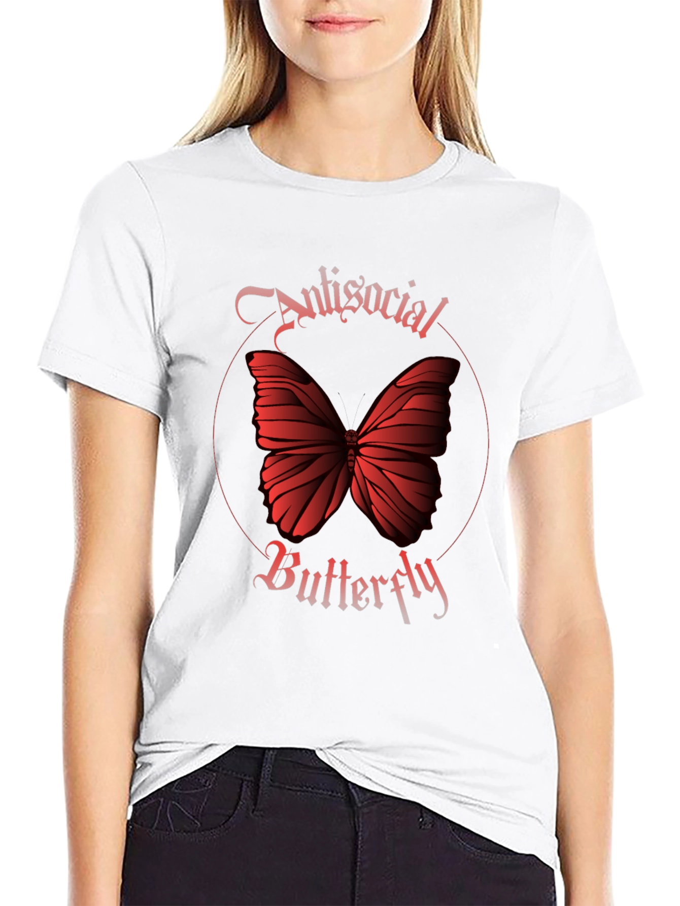 Antisocial Butterfly Graphic Tee - Black