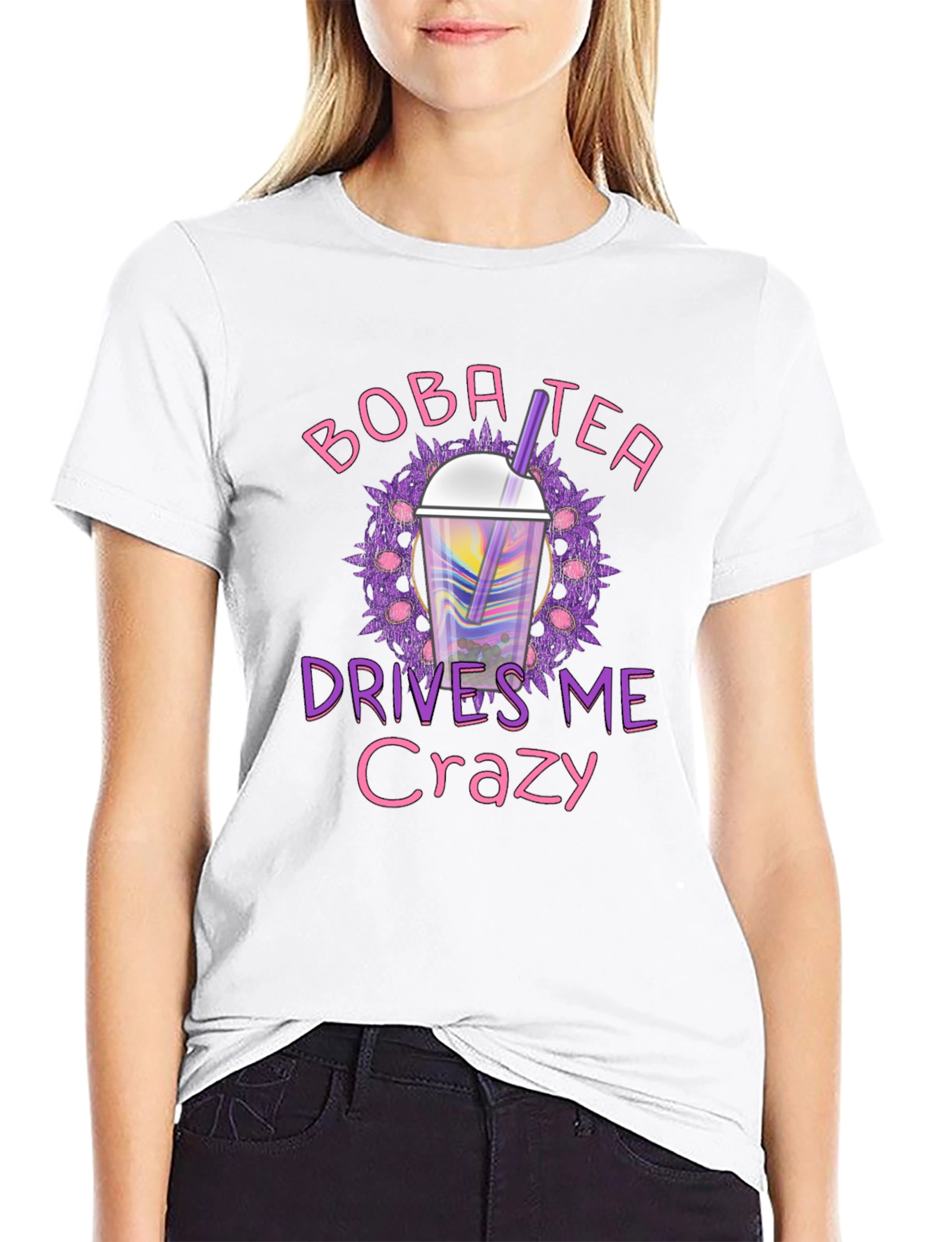 Boba Tea Drives Me Crazy Black T-Shirt