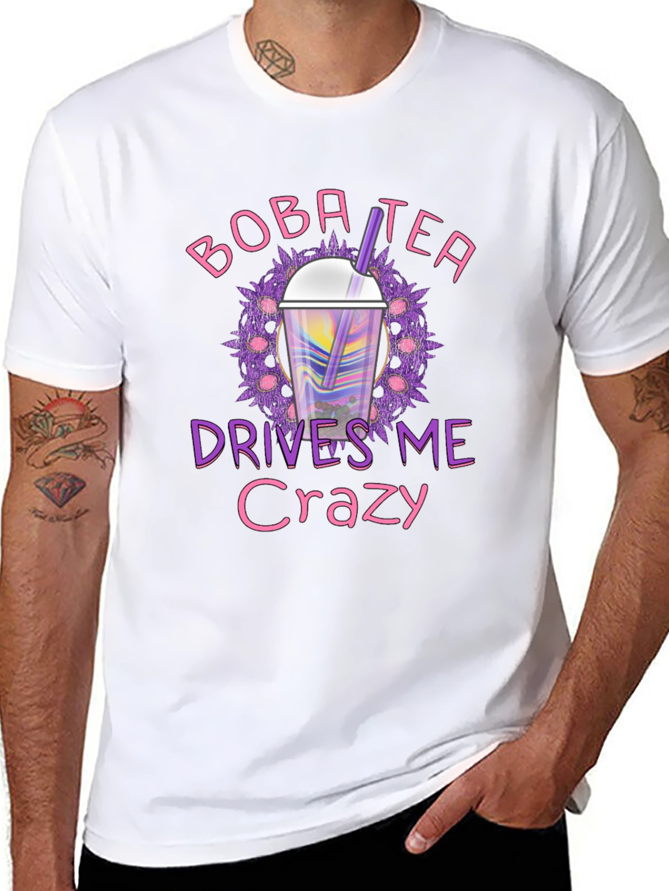 Boba Tea Drives Me Crazy Black T-Shirt
