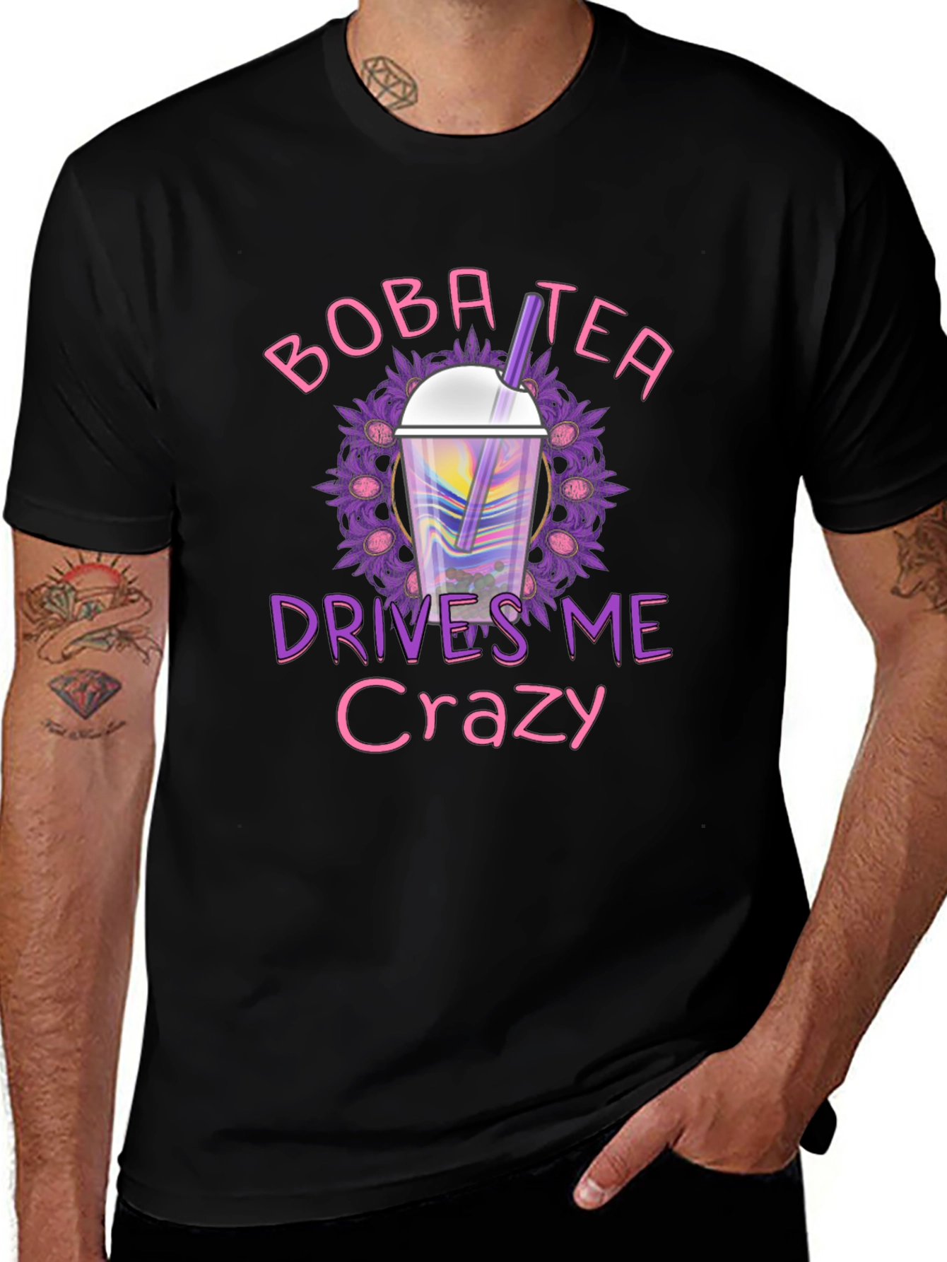 Boba Tea Drives Me Crazy Black T-Shirt