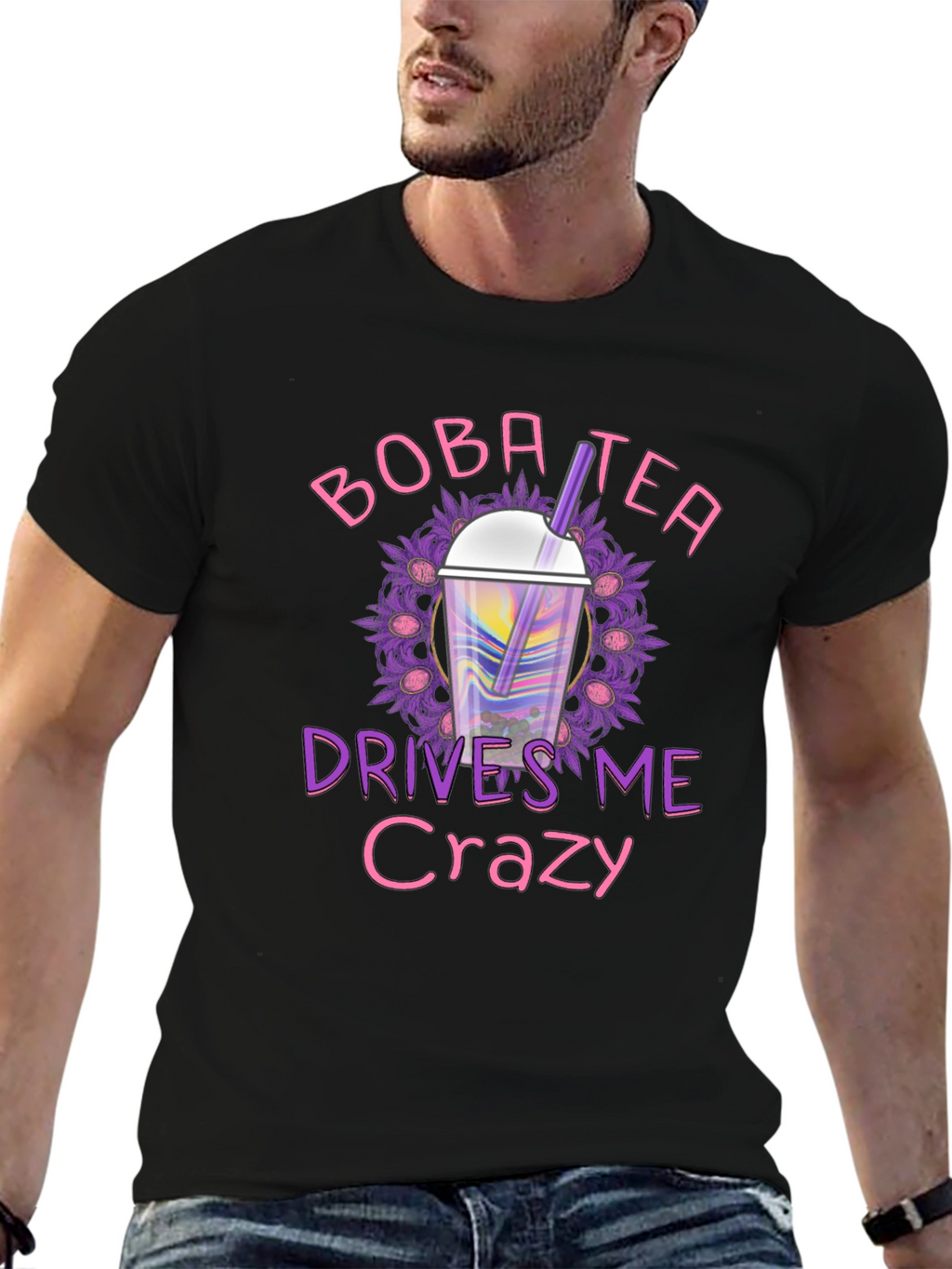 Boba Tea Drives Me Crazy Black T-Shirt
