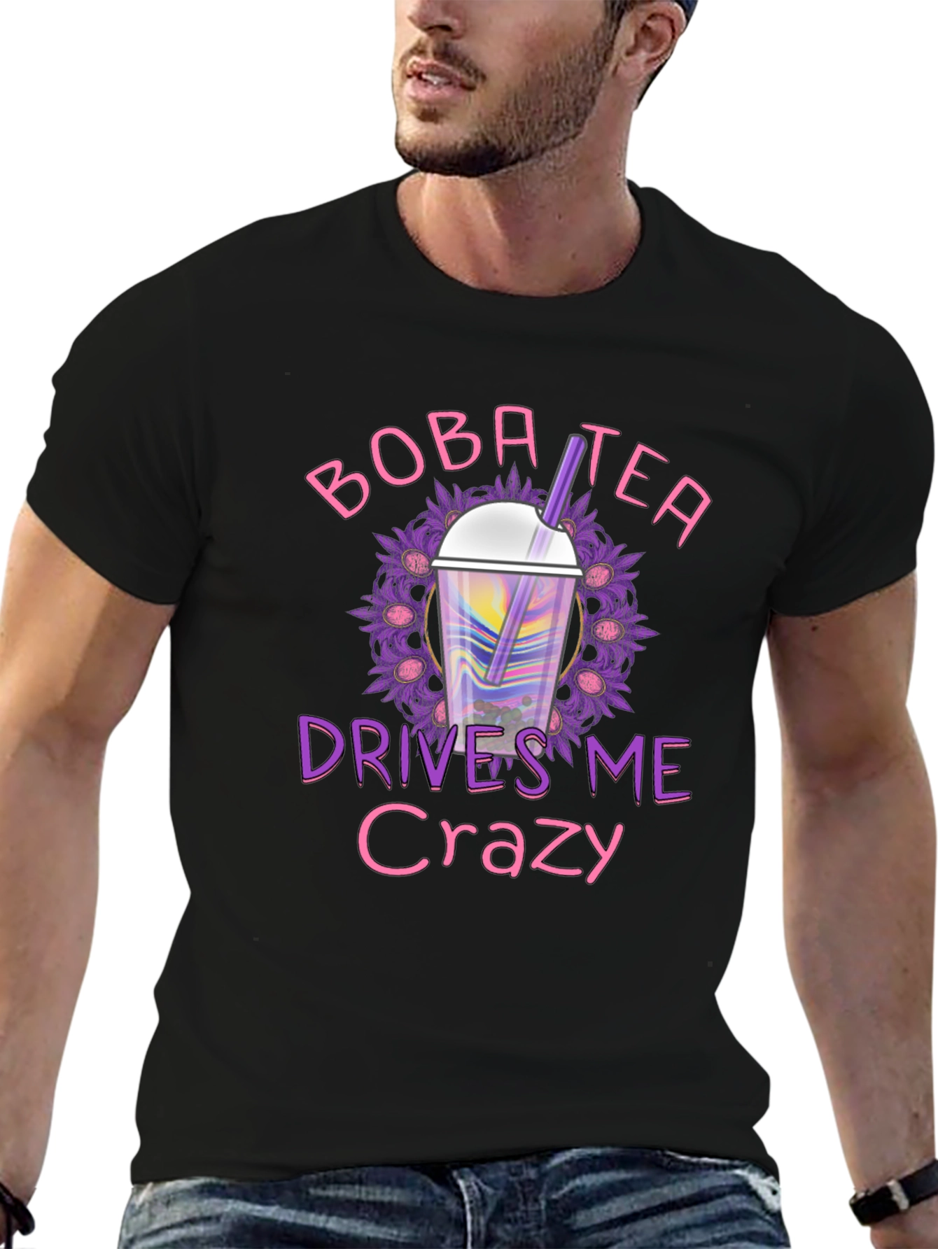 Boba Tea Drives Me Crazy Black T-Shirt