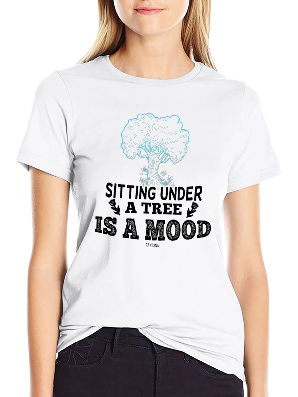 Sitting Under A Tree is a Mood Black T-Shirt