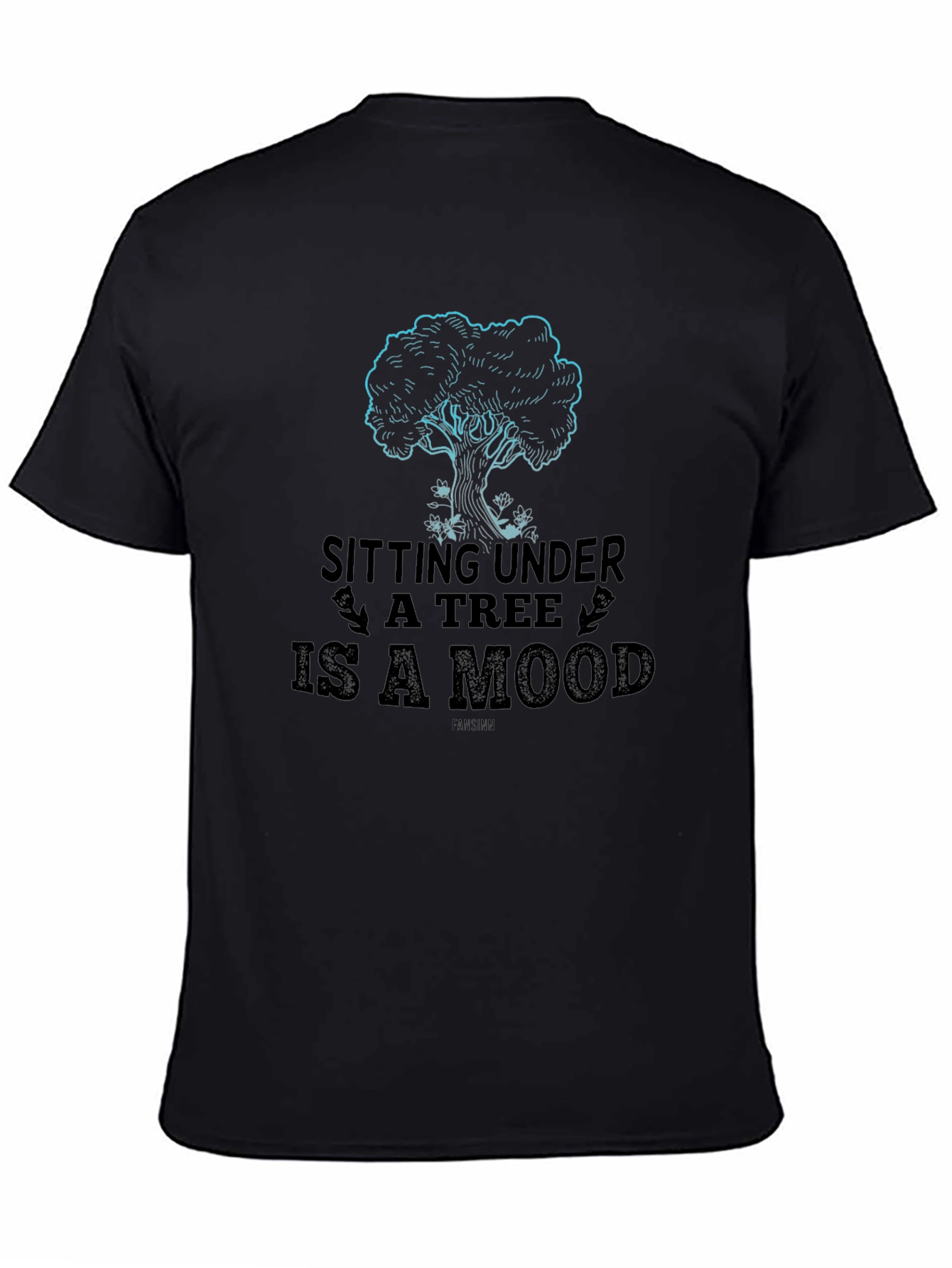 Sitting Under A Tree is a Mood Black T-Shirt