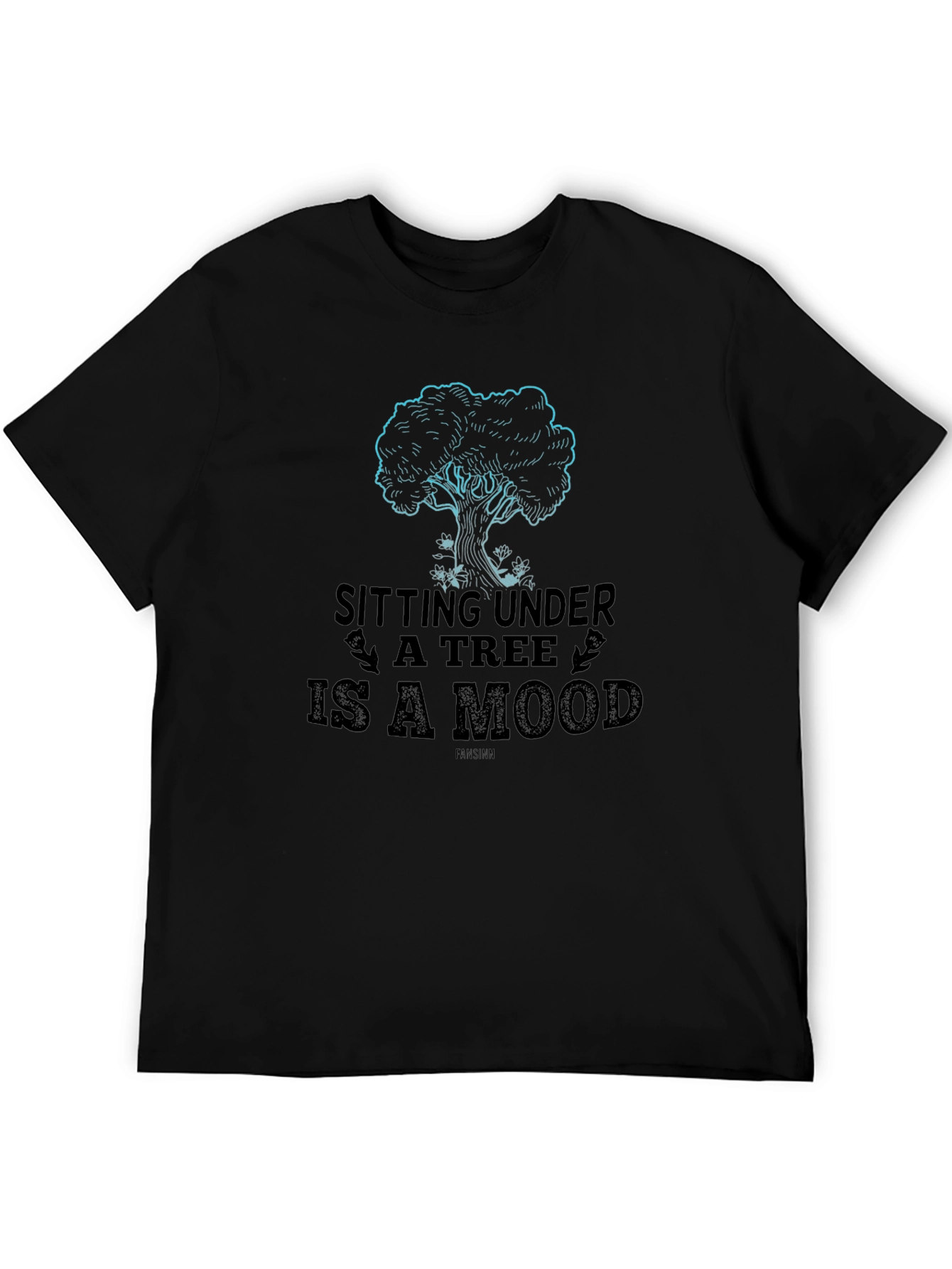 Sitting Under A Tree is a Mood Black T-Shirt