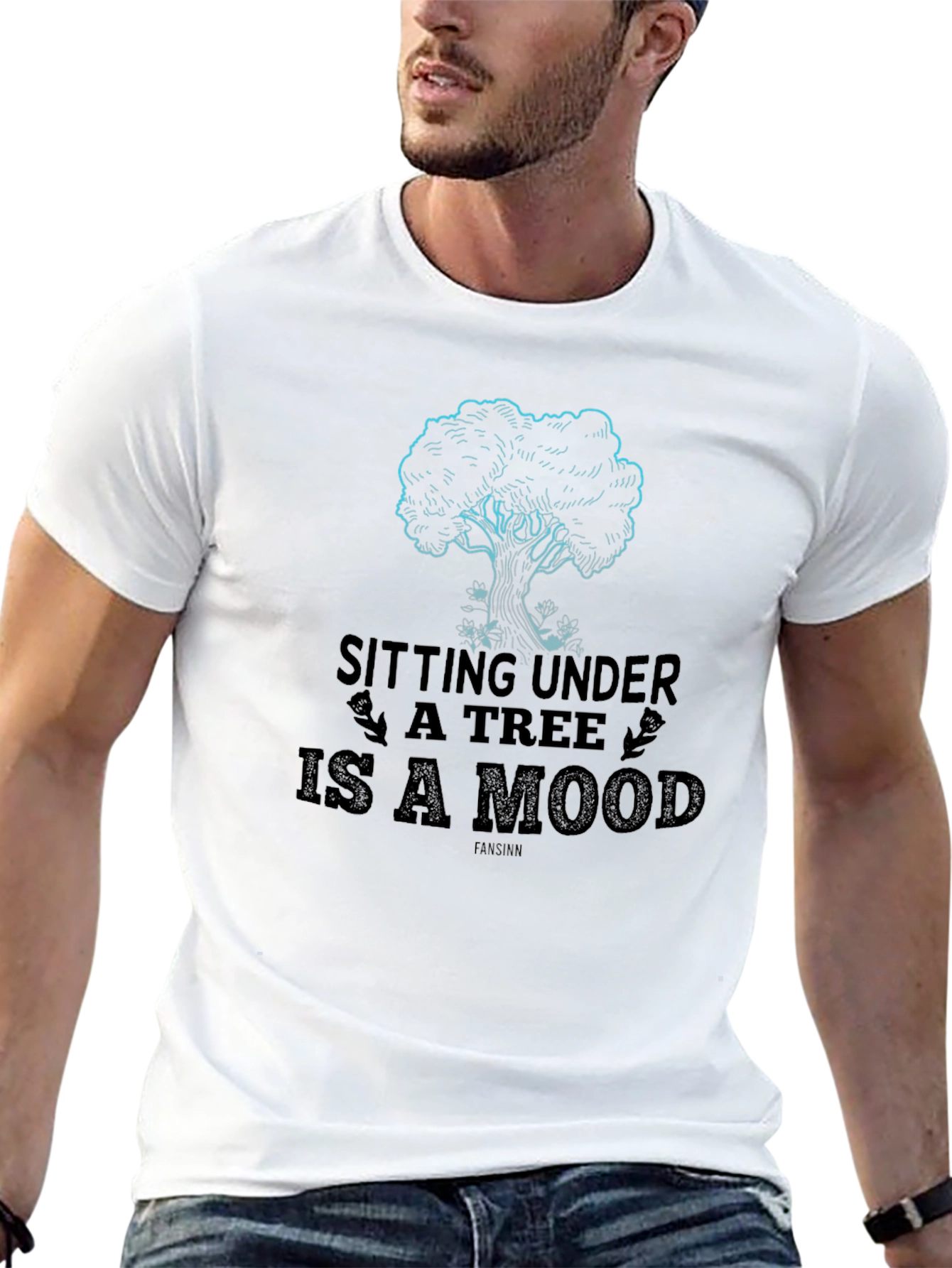 Sitting Under A Tree is a Mood Black T-Shirt