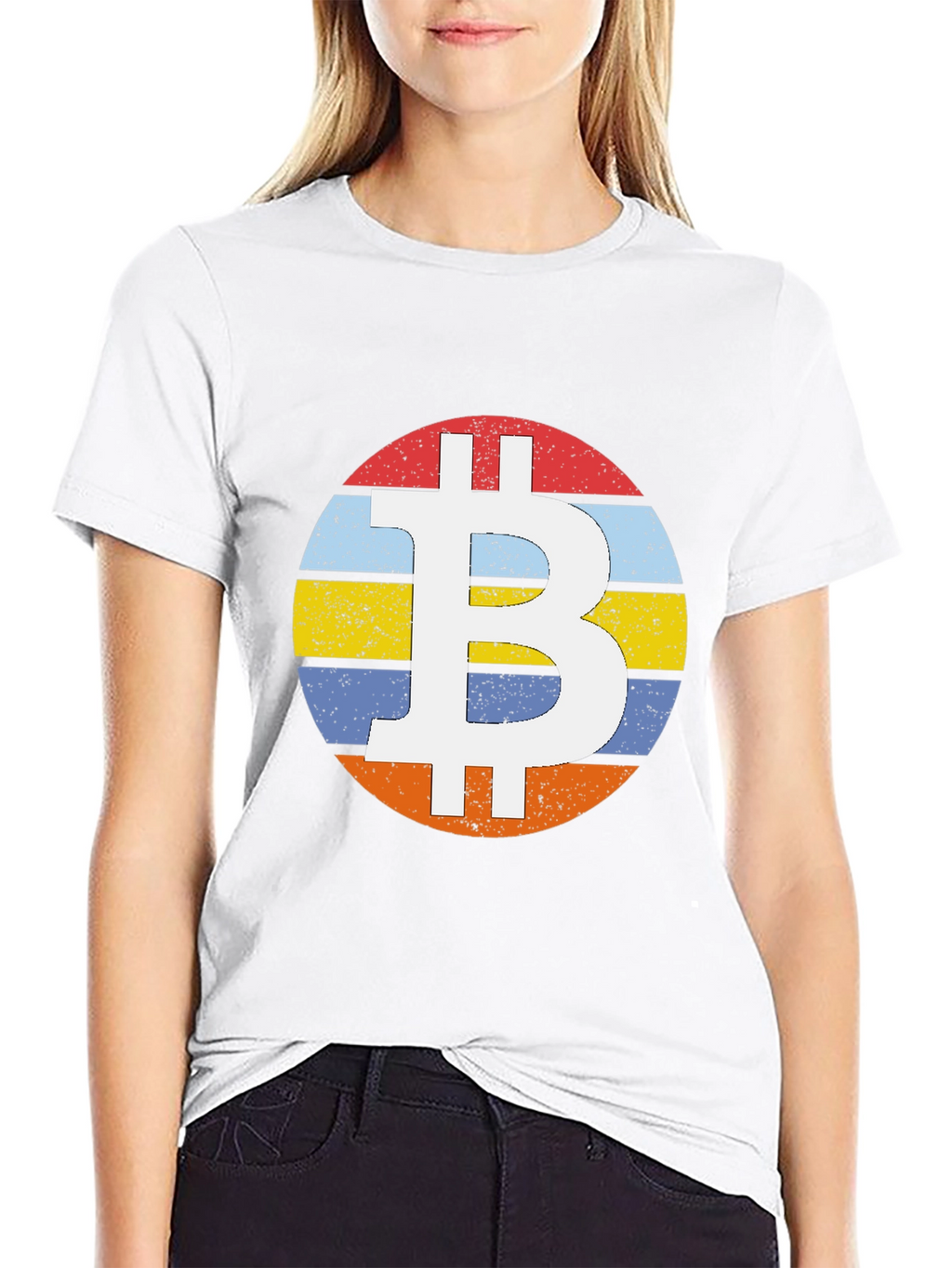 Bitcoin Retro Stripe T-Shirt
