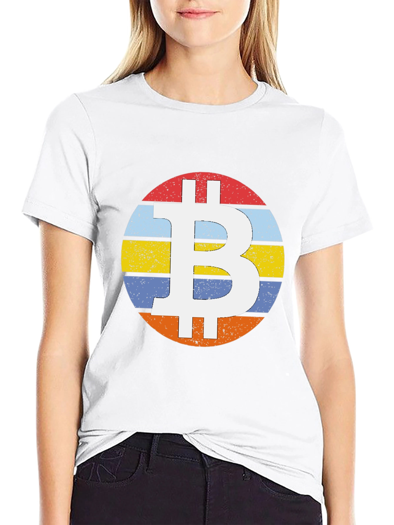 Bitcoin Retro Stripe T-Shirt