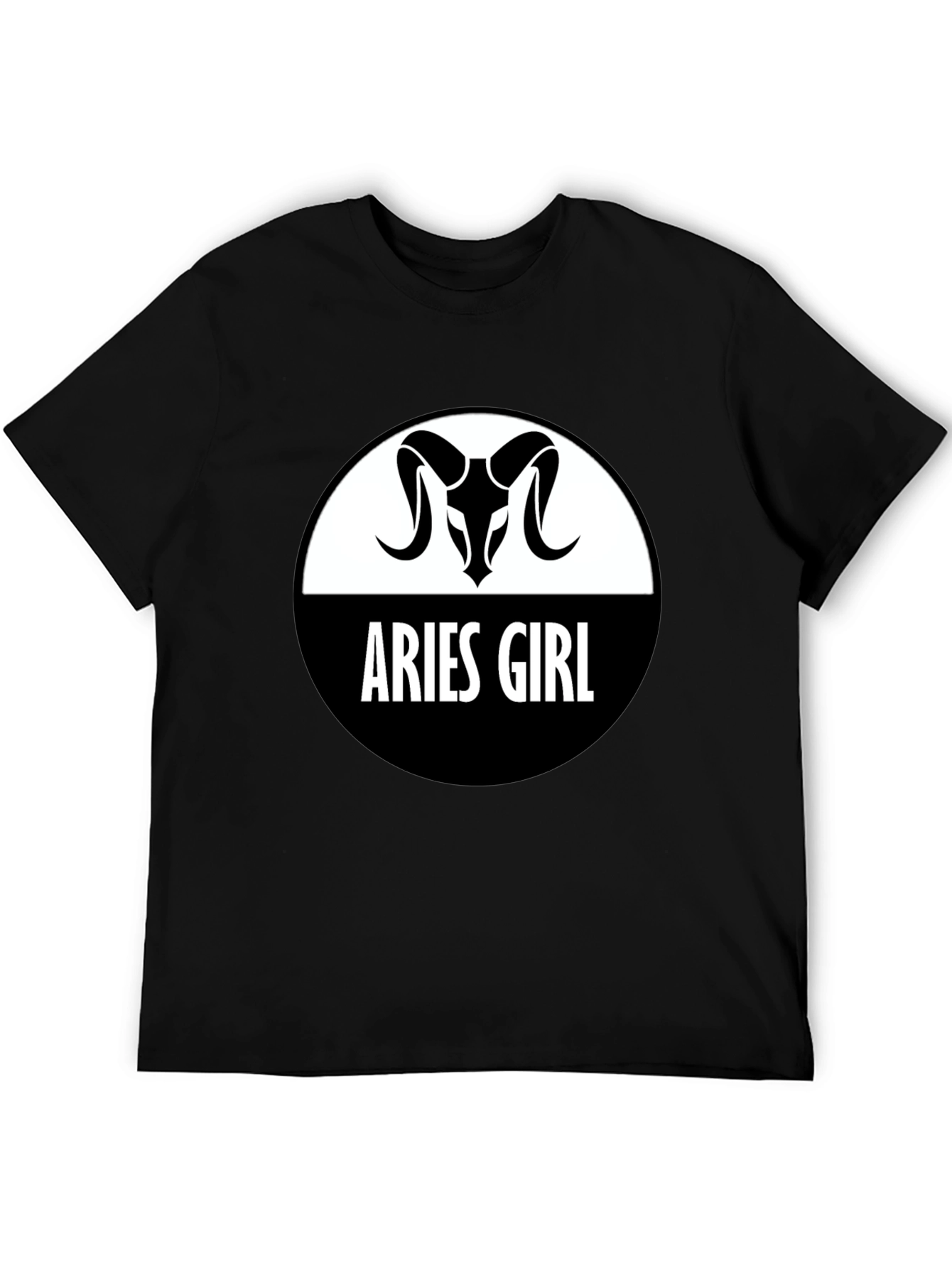 Aries Girl Zodiac T-Shirt - Black Cotton Tee