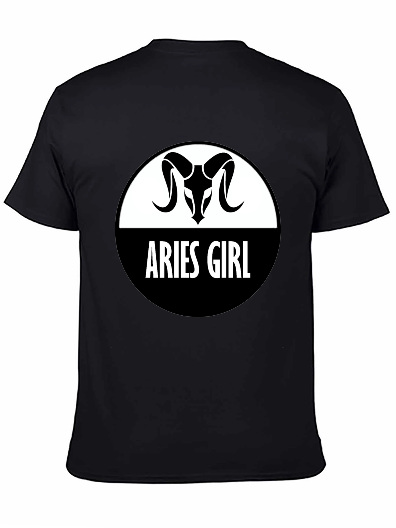 Aries Girl Zodiac T-Shirt - Black Cotton Tee