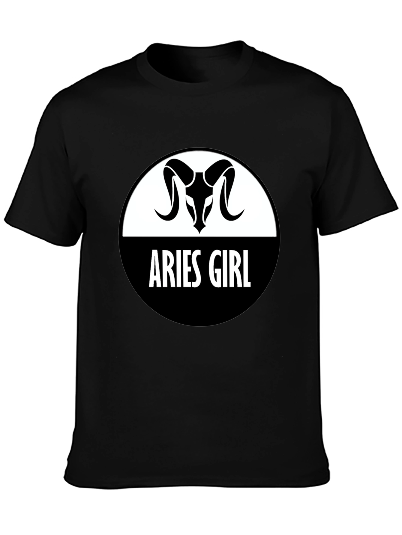 Aries Girl Zodiac T-Shirt - Black Cotton Tee