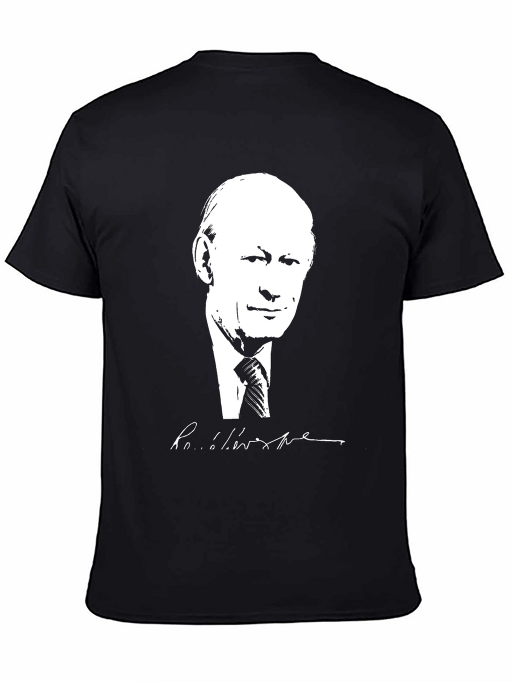Black T-Shirt with White Graphic Design