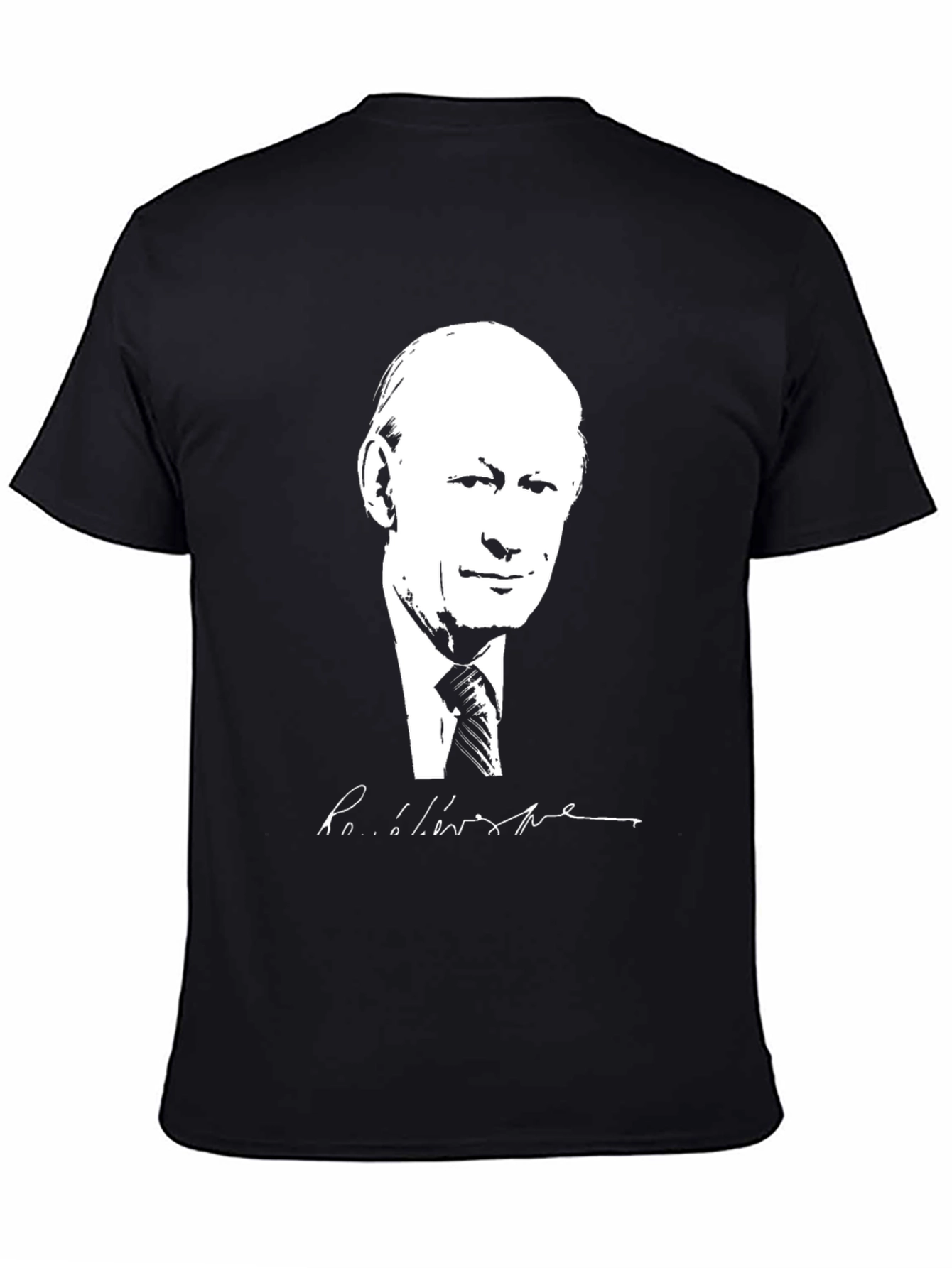 Black T-Shirt with White Graphic Design