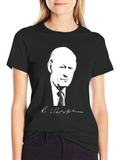Black T-Shirt with White Graphic Design