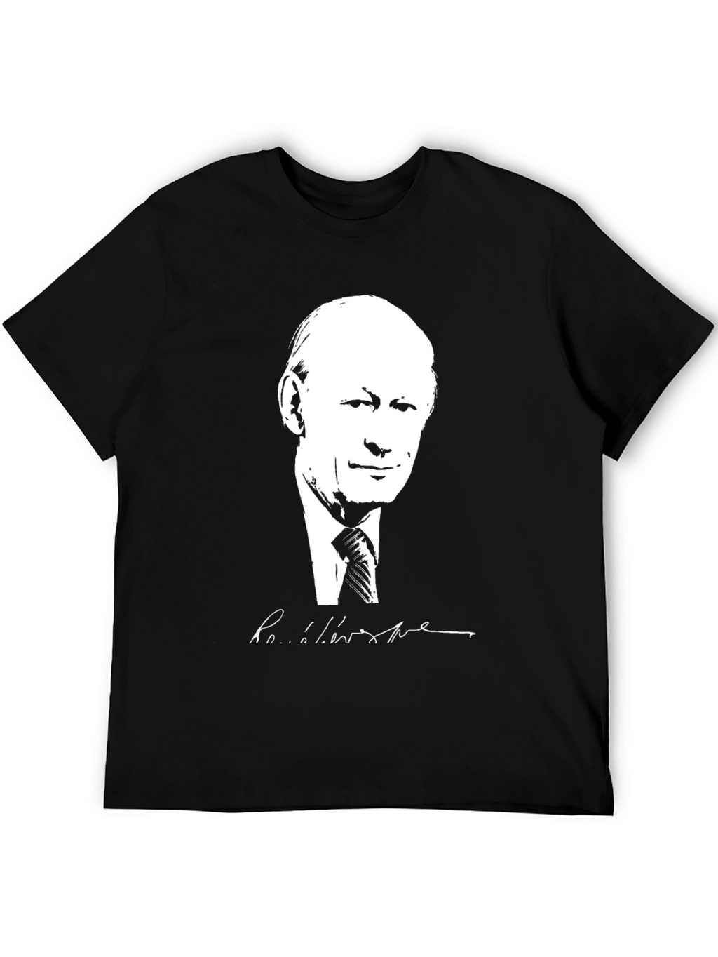 Black T-Shirt with White Graphic Design