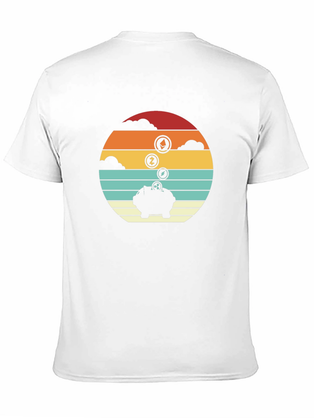 Retro Crypto Piggy Bank Black T-Shirt