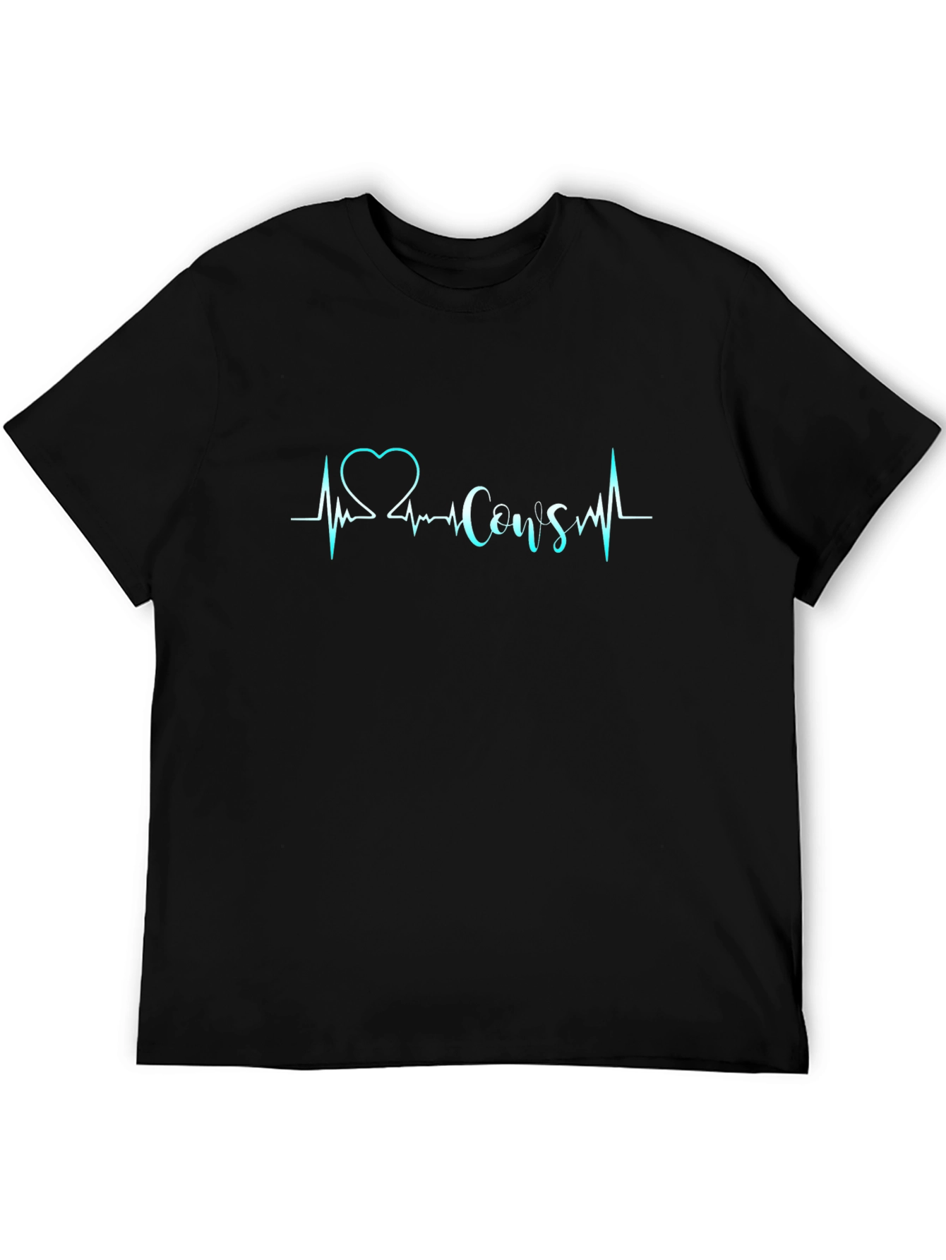Love Cows Black T-Shirt - Heartbeat Design