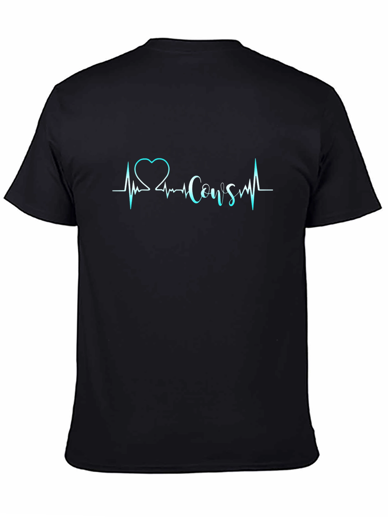 Love Cows Black T-Shirt - Heartbeat Design