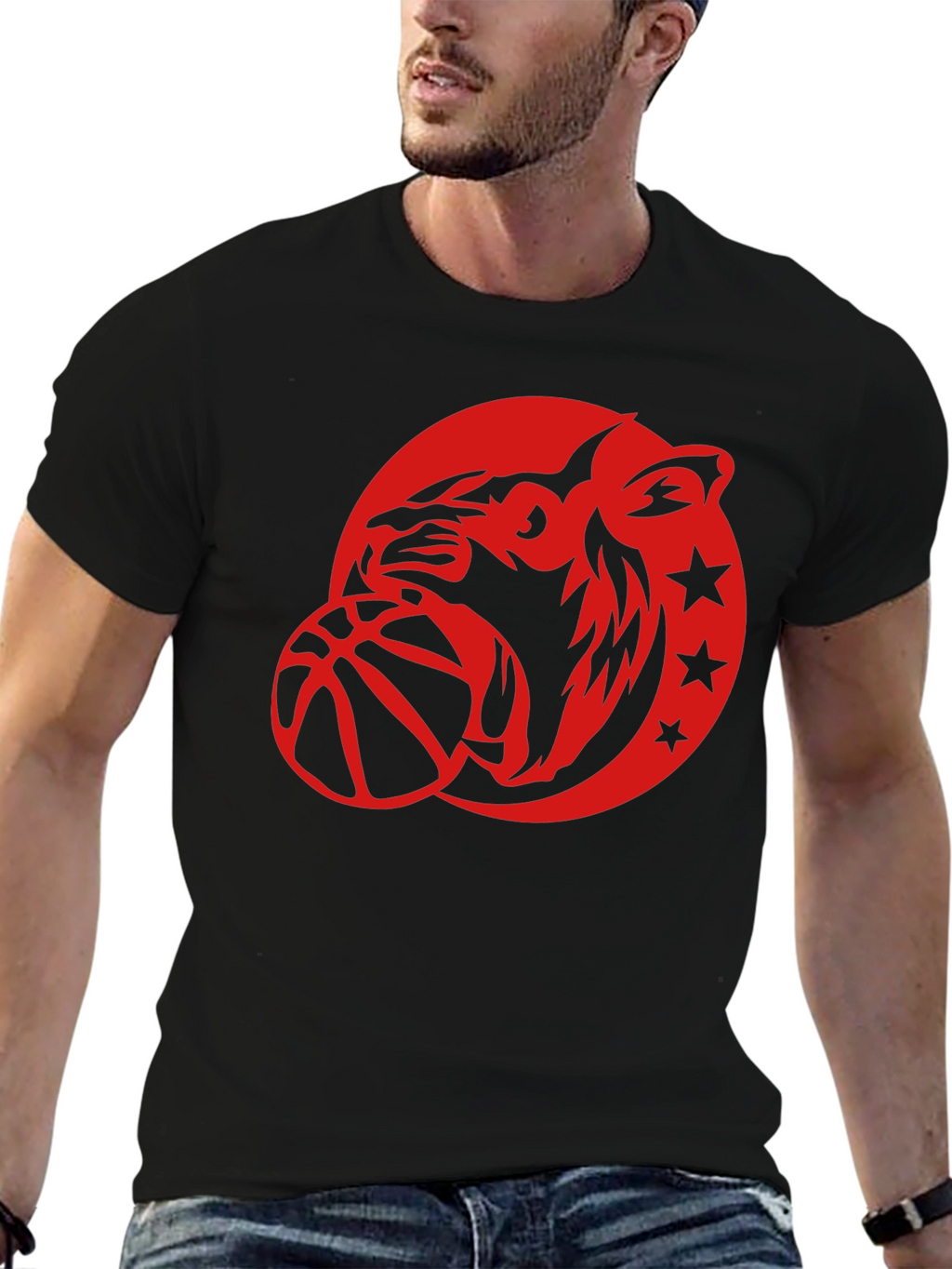 Cool Graphic Tee - Tiger Basketball Design
