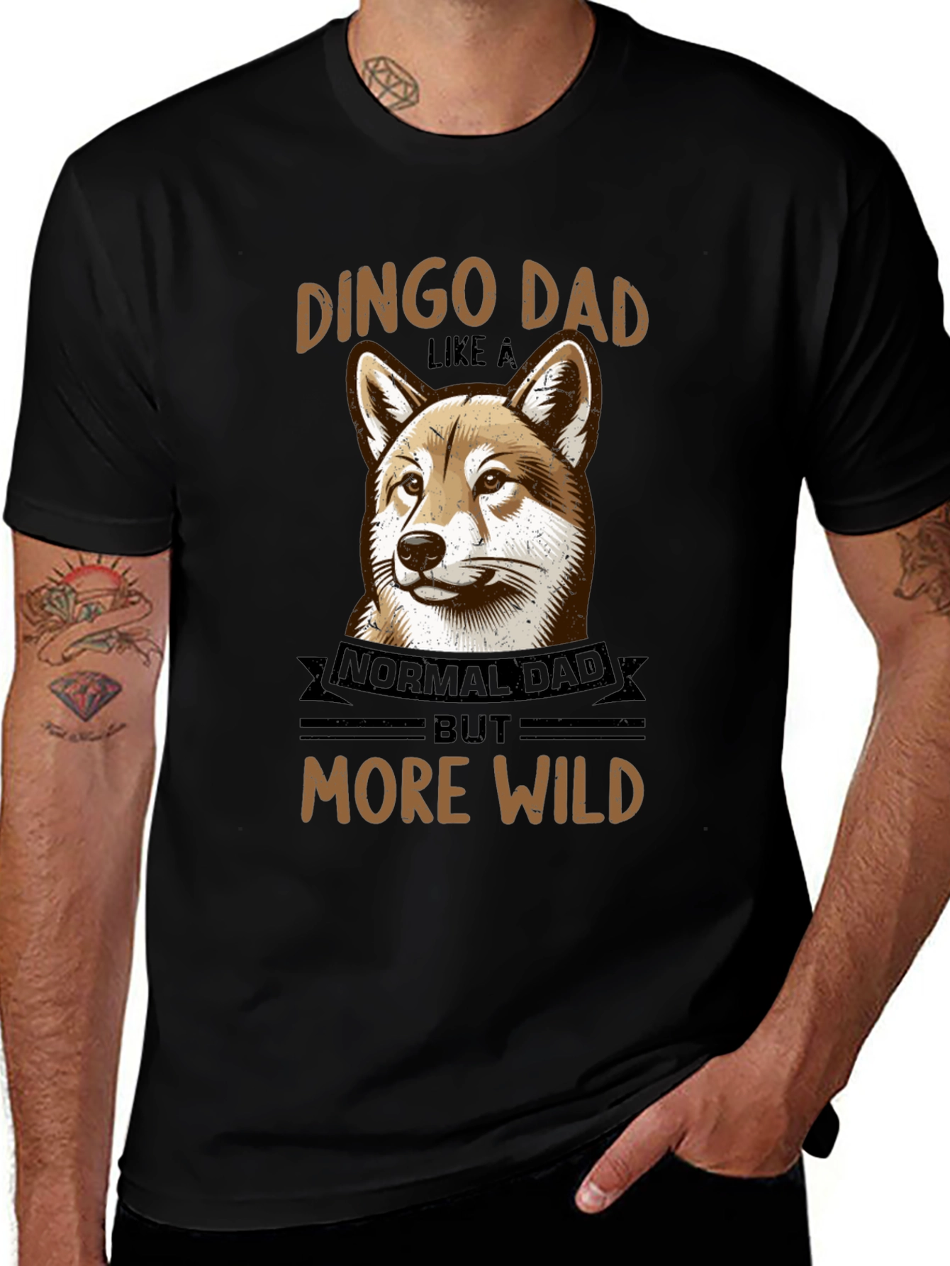 Dingo Dad T-Shirt – Funny “More Wild” Dog Lover Graphic Tee