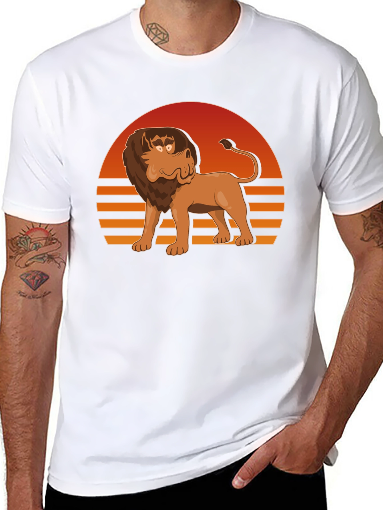 Retro Cartoon Lion Graphic Tee