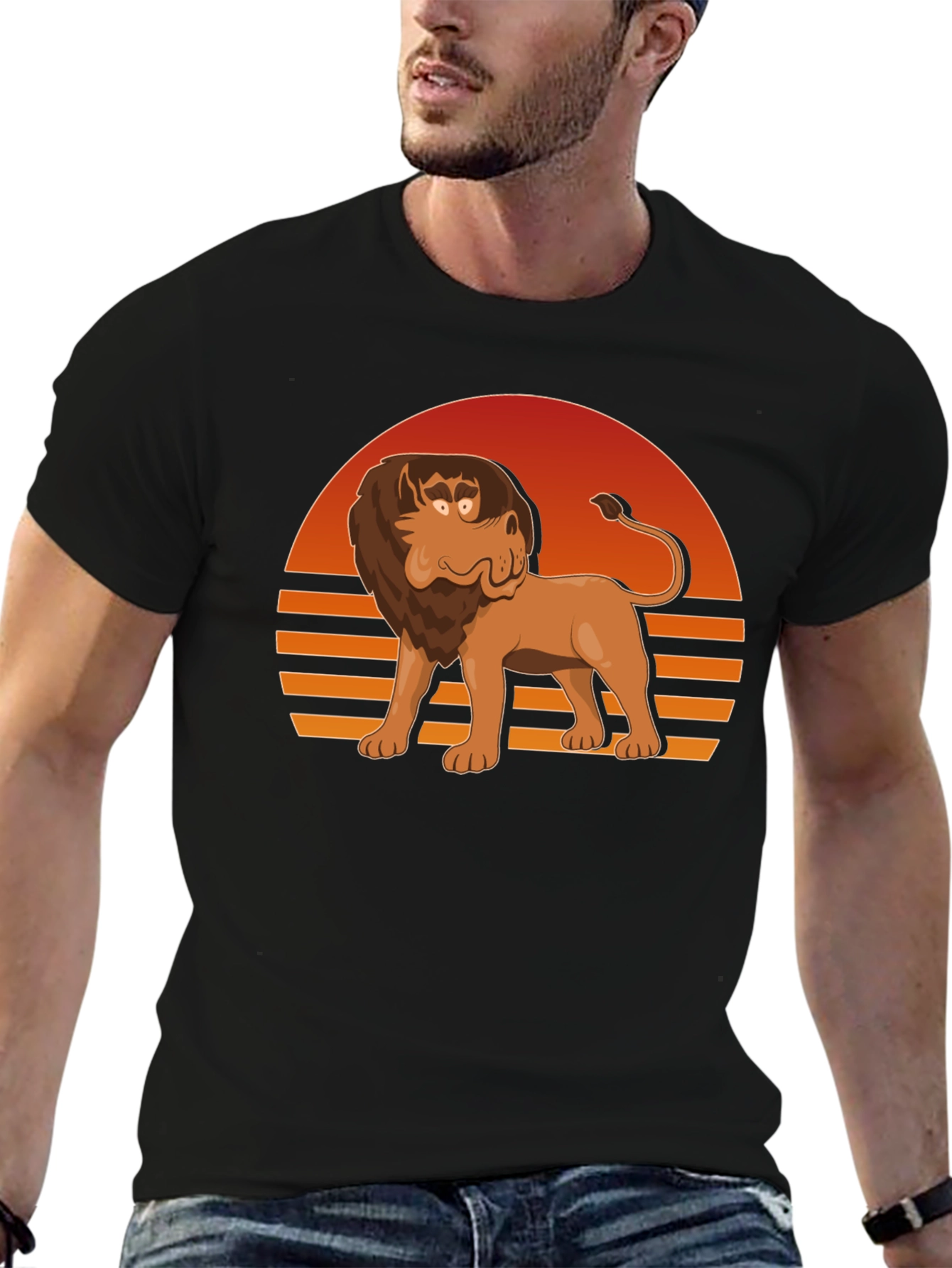 Retro Cartoon Lion Graphic Tee