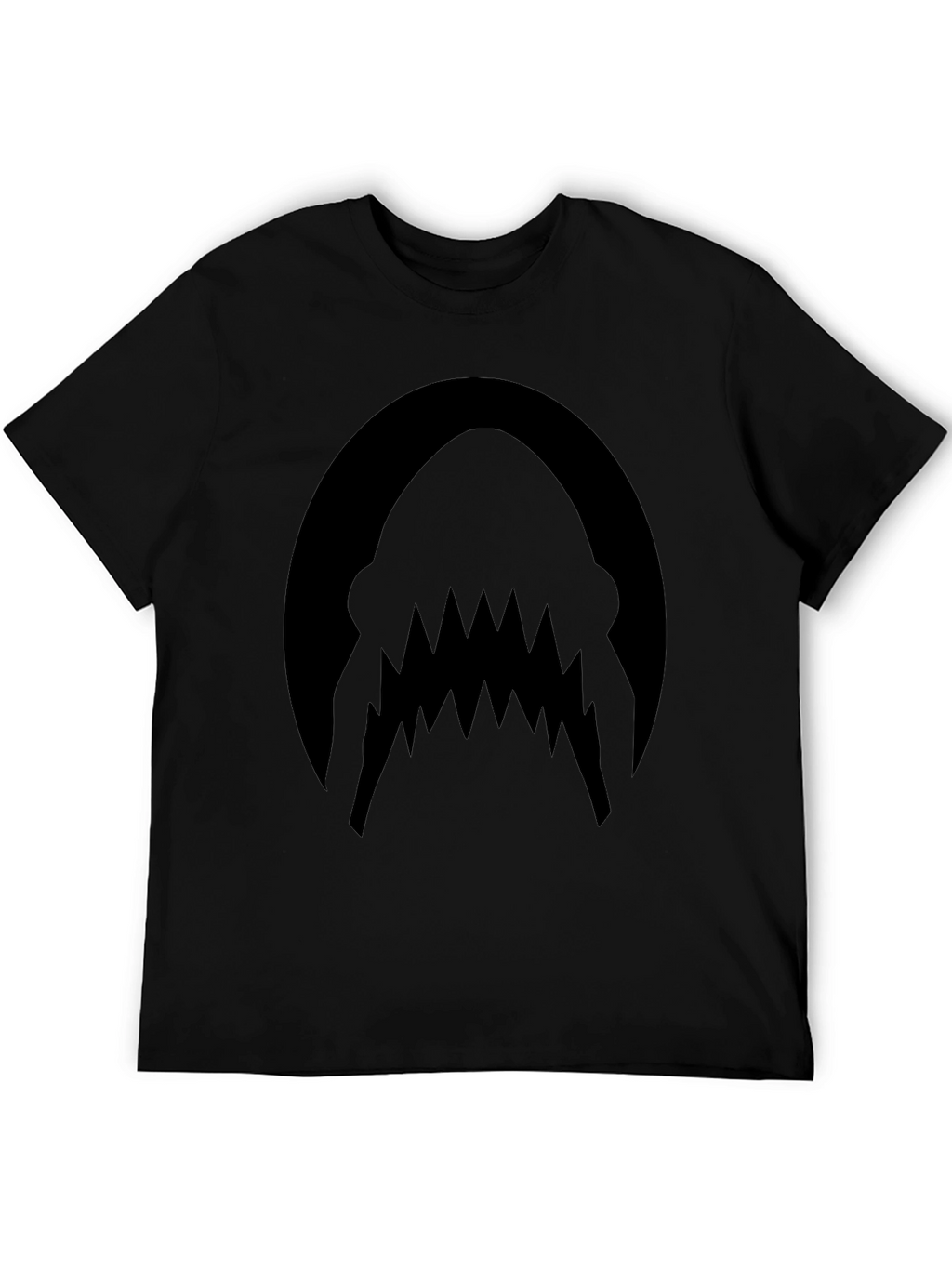Mens Black Shark Teeth Graphic Tee