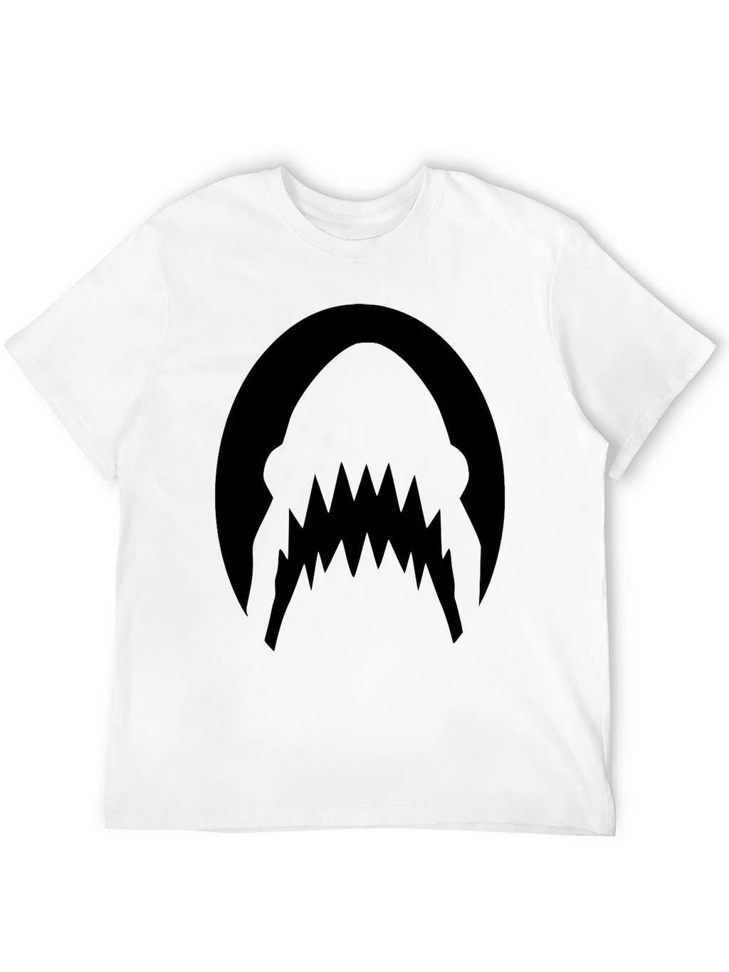 Mens Black Shark Teeth Graphic Tee