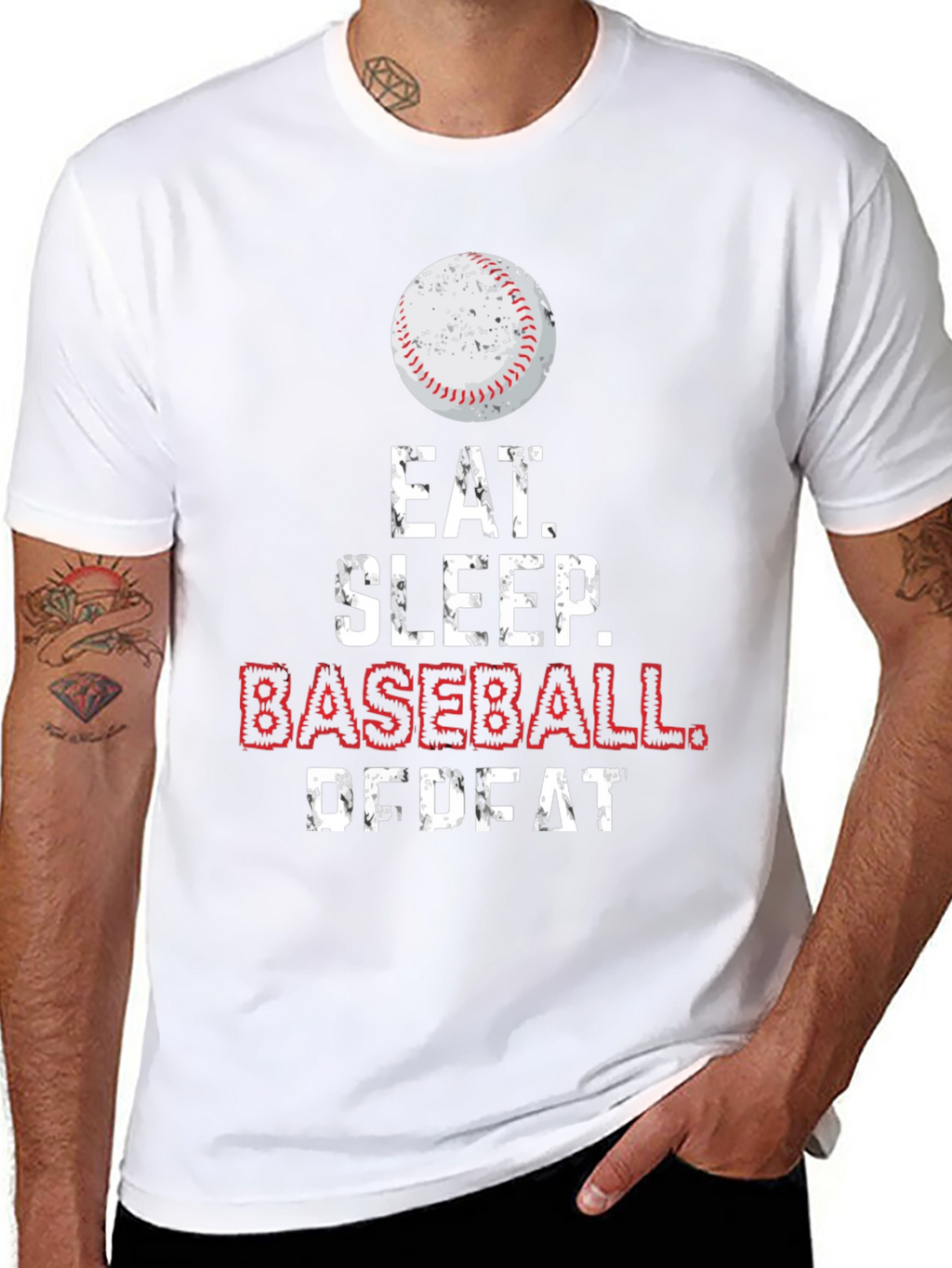 Eat Sleep Baseball Repeat Graphic Tee