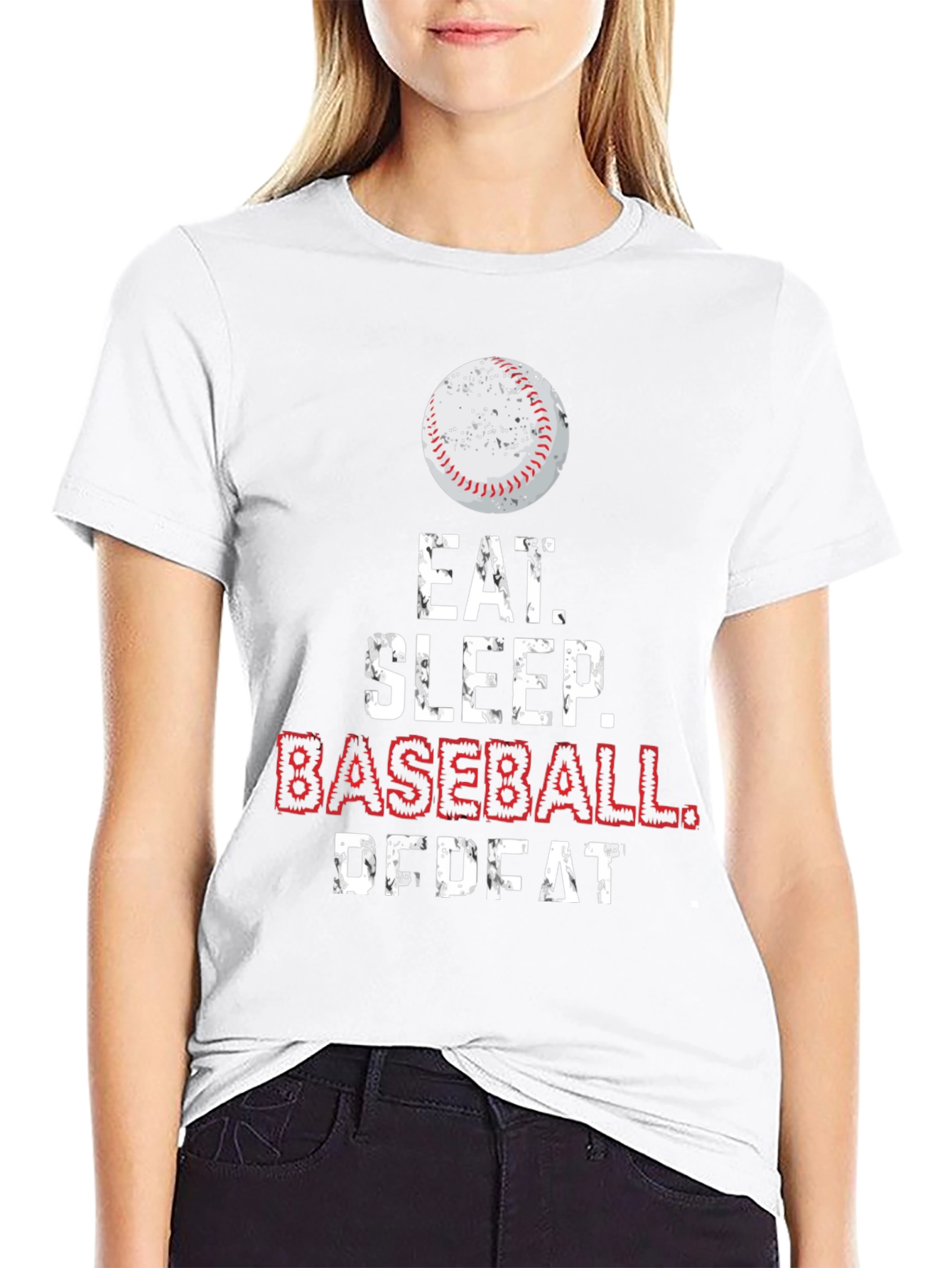 Eat Sleep Baseball Repeat Graphic Tee