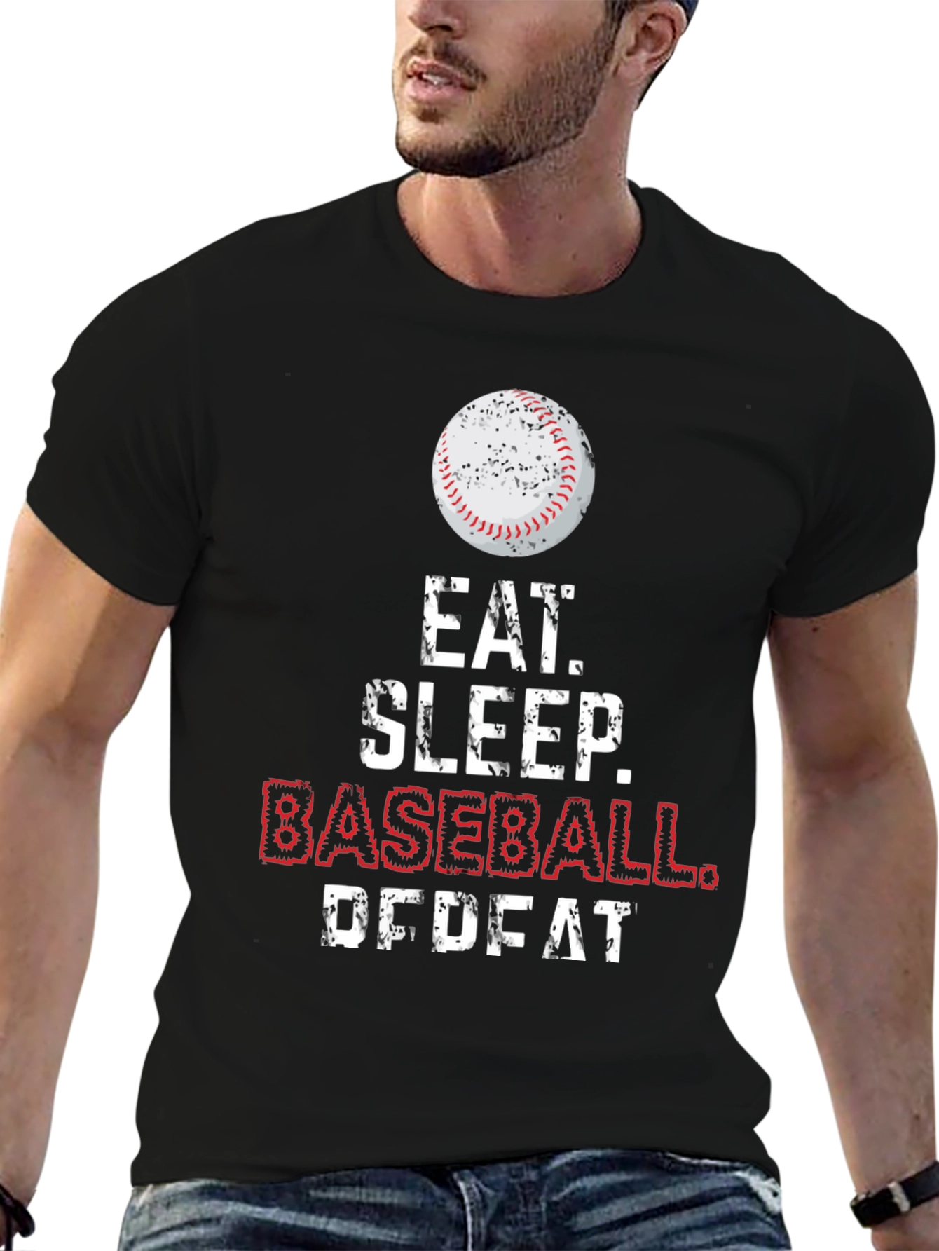 Eat Sleep Baseball Repeat Graphic Tee