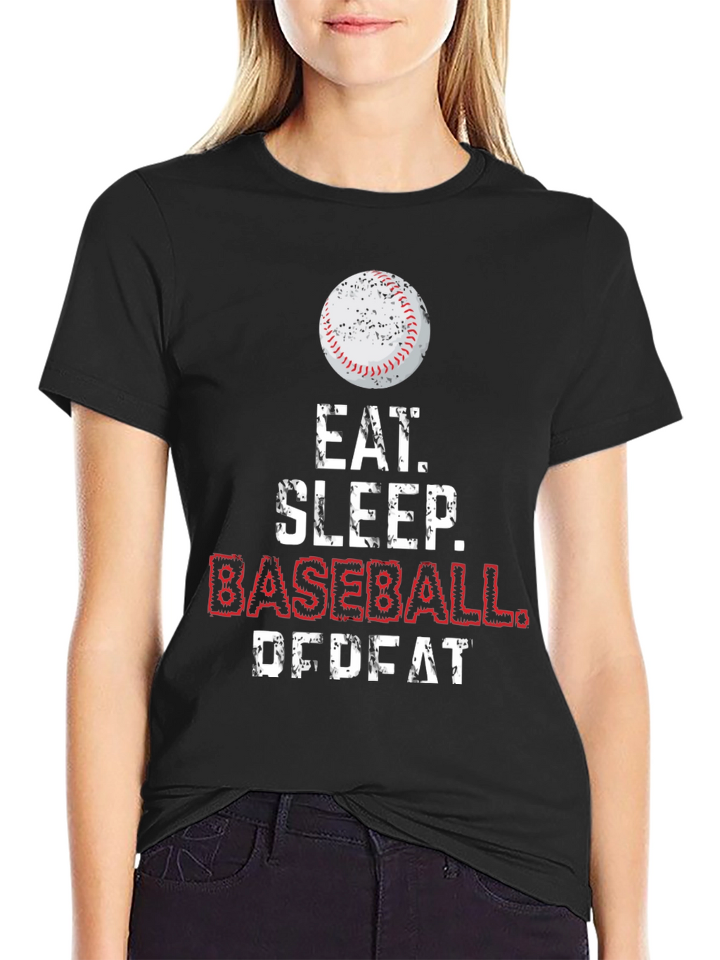 Eat Sleep Baseball Repeat Graphic Tee