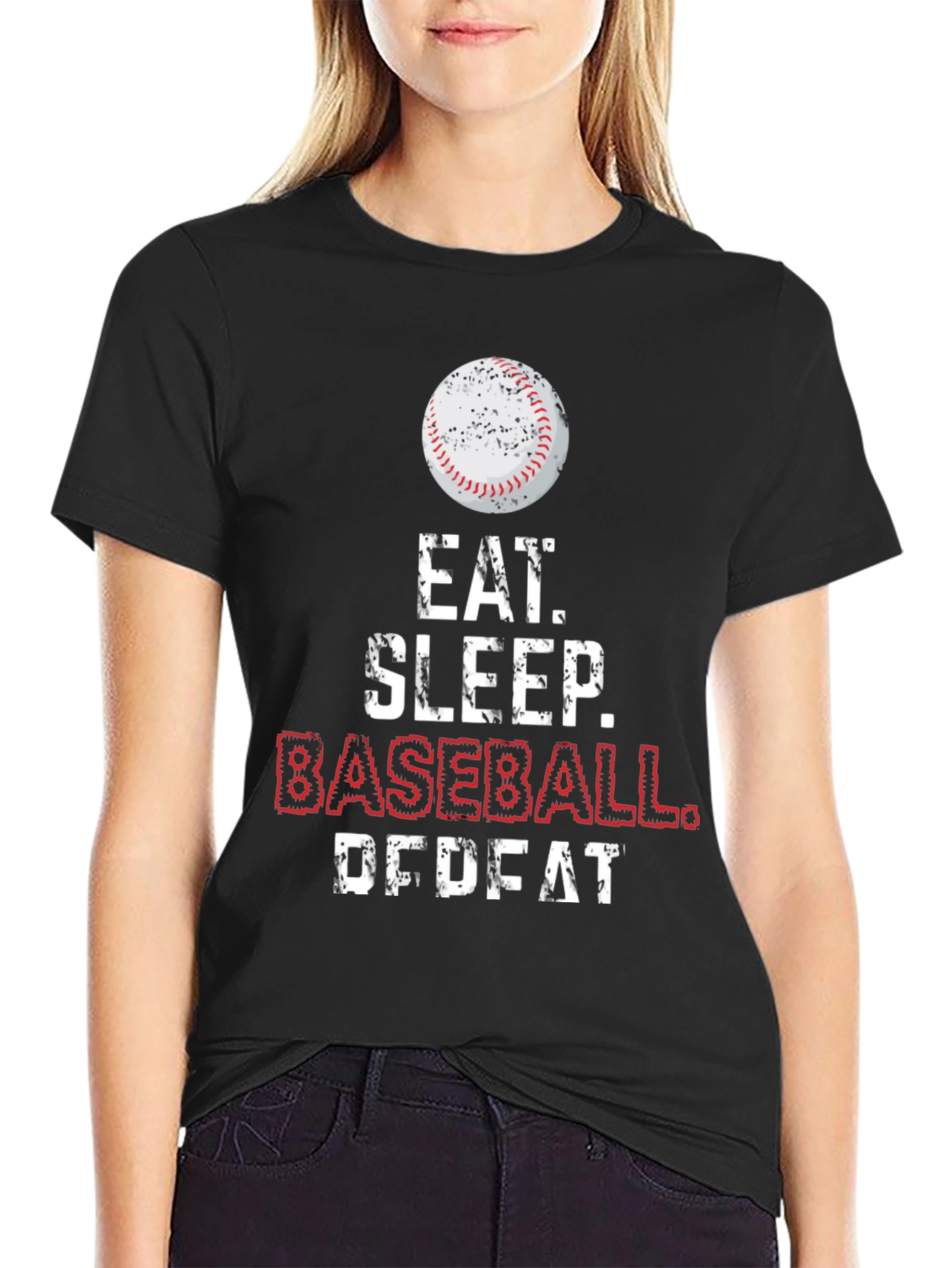 Eat Sleep Baseball Repeat Graphic Tee