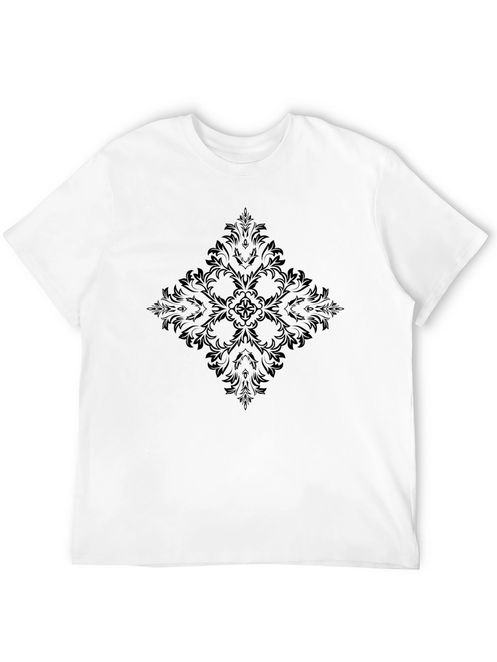 Black T-Shirt with Dark Floral Design