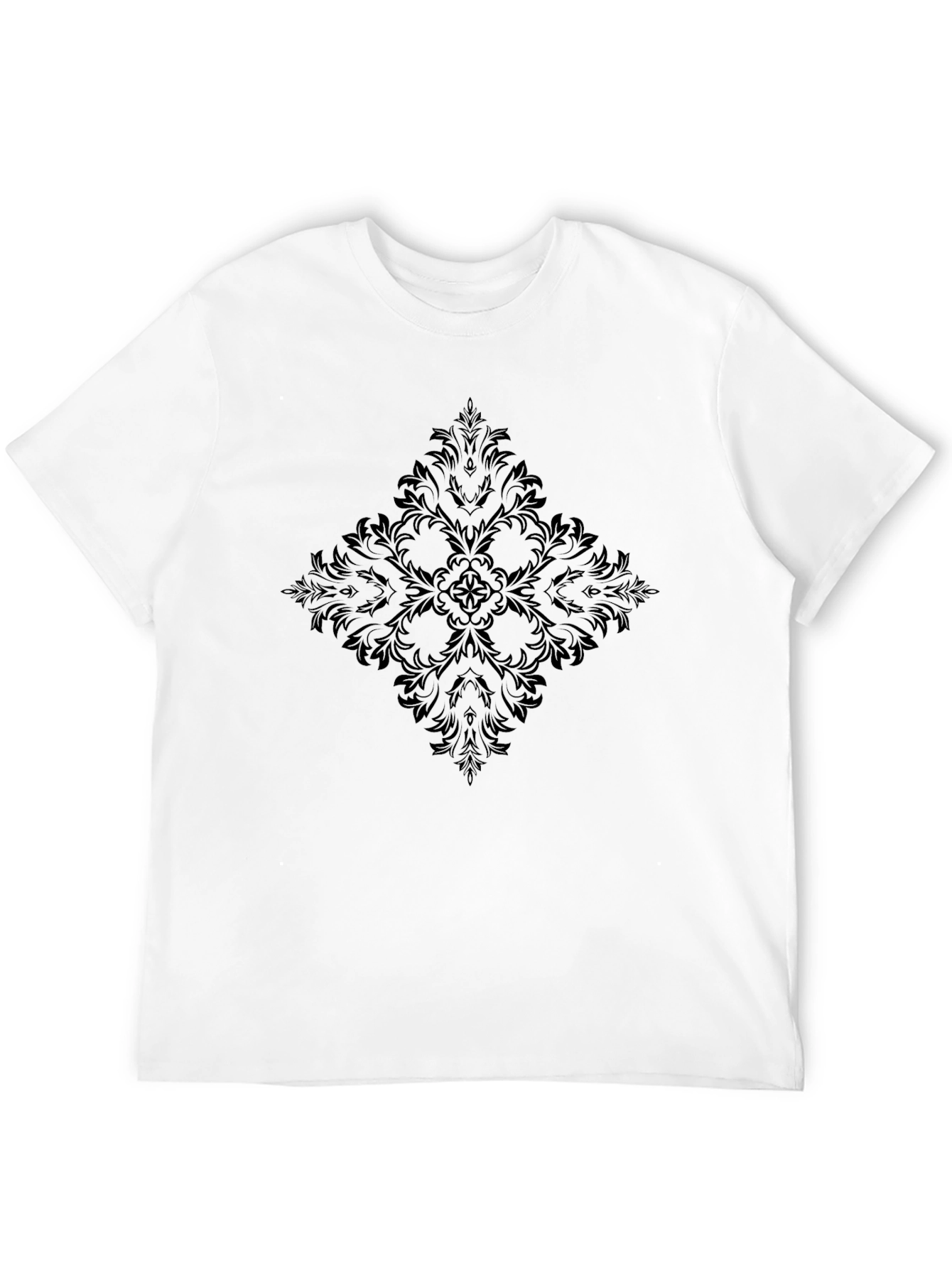 Black T-Shirt with Dark Floral Design