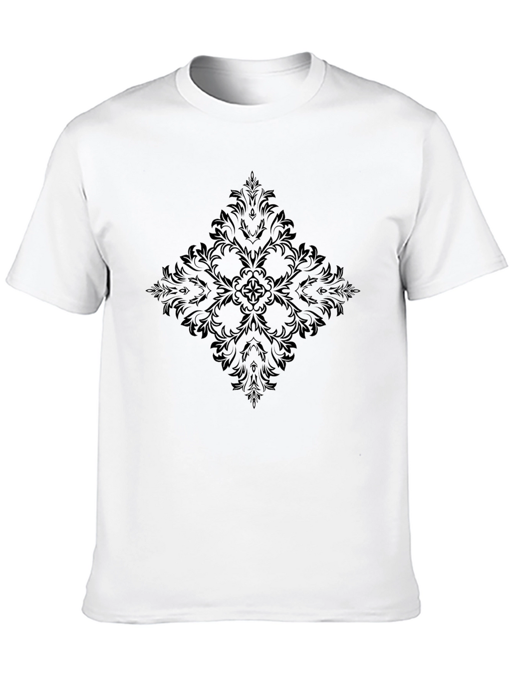 Black T-Shirt with Dark Floral Design